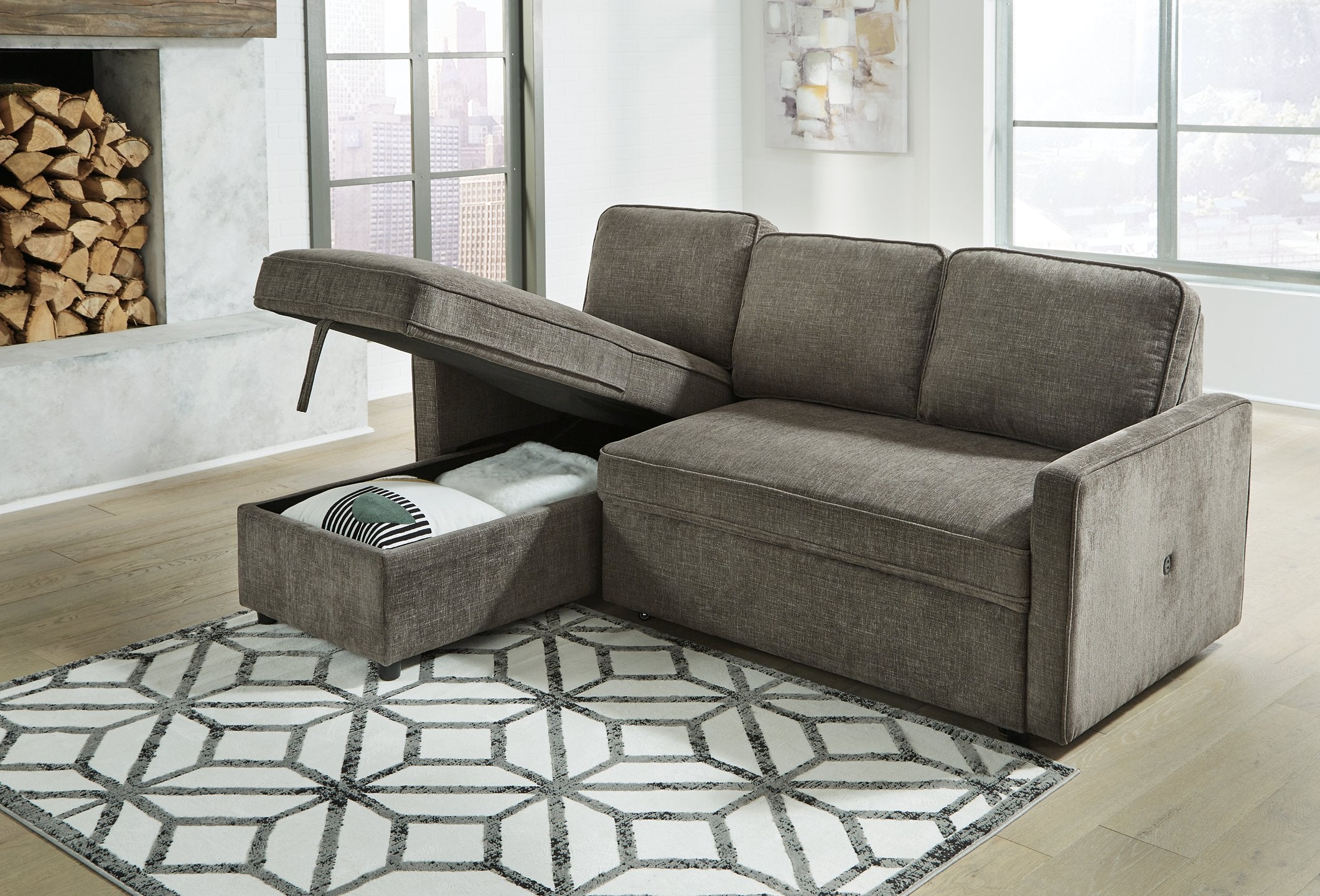 Kerle 2-Piece Sectional with Pop Up Bed - Luxury Home Furniture (MI)