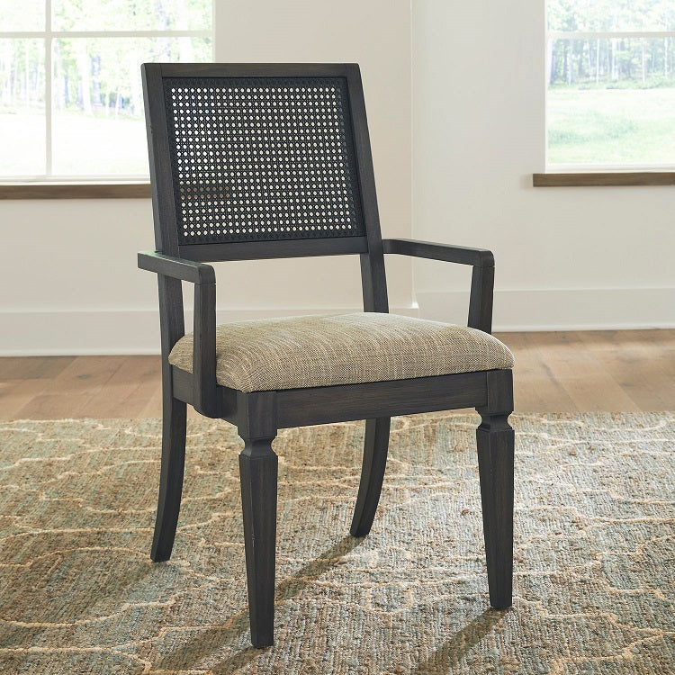 Liberty Furniture Caruso Heights Panel Back Arm Chair (Set of 2) in Aged Whiskey - Luxury Home Furniture (MI)