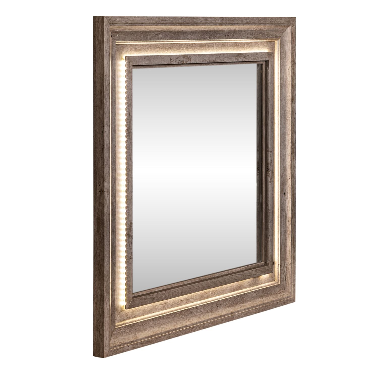 Horizons Lighted Mirror in Graystone - Luxury Home Furniture (MI)