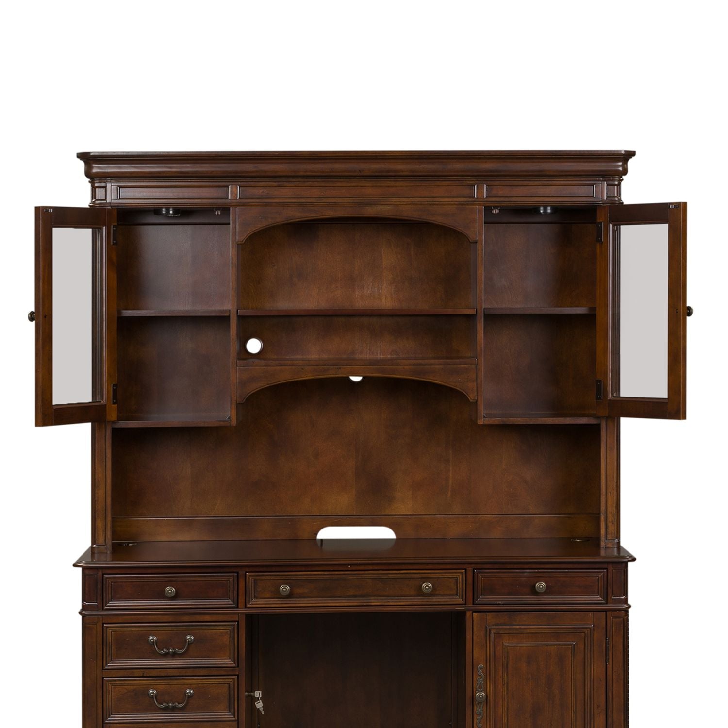 Brayton Manor Jr Executive Credenza Hutch in Cognac - Luxury Home Furniture (MI)