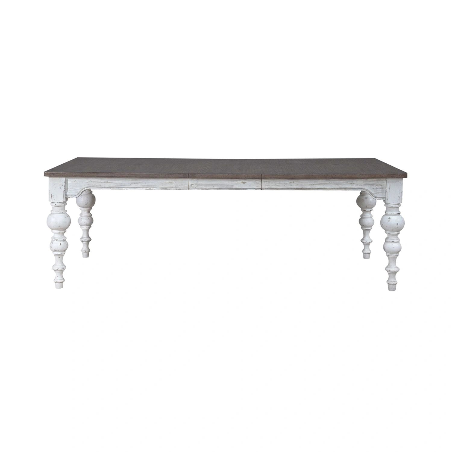 River Place Rectangular Leg Table in Riverstone White & Tobacco image