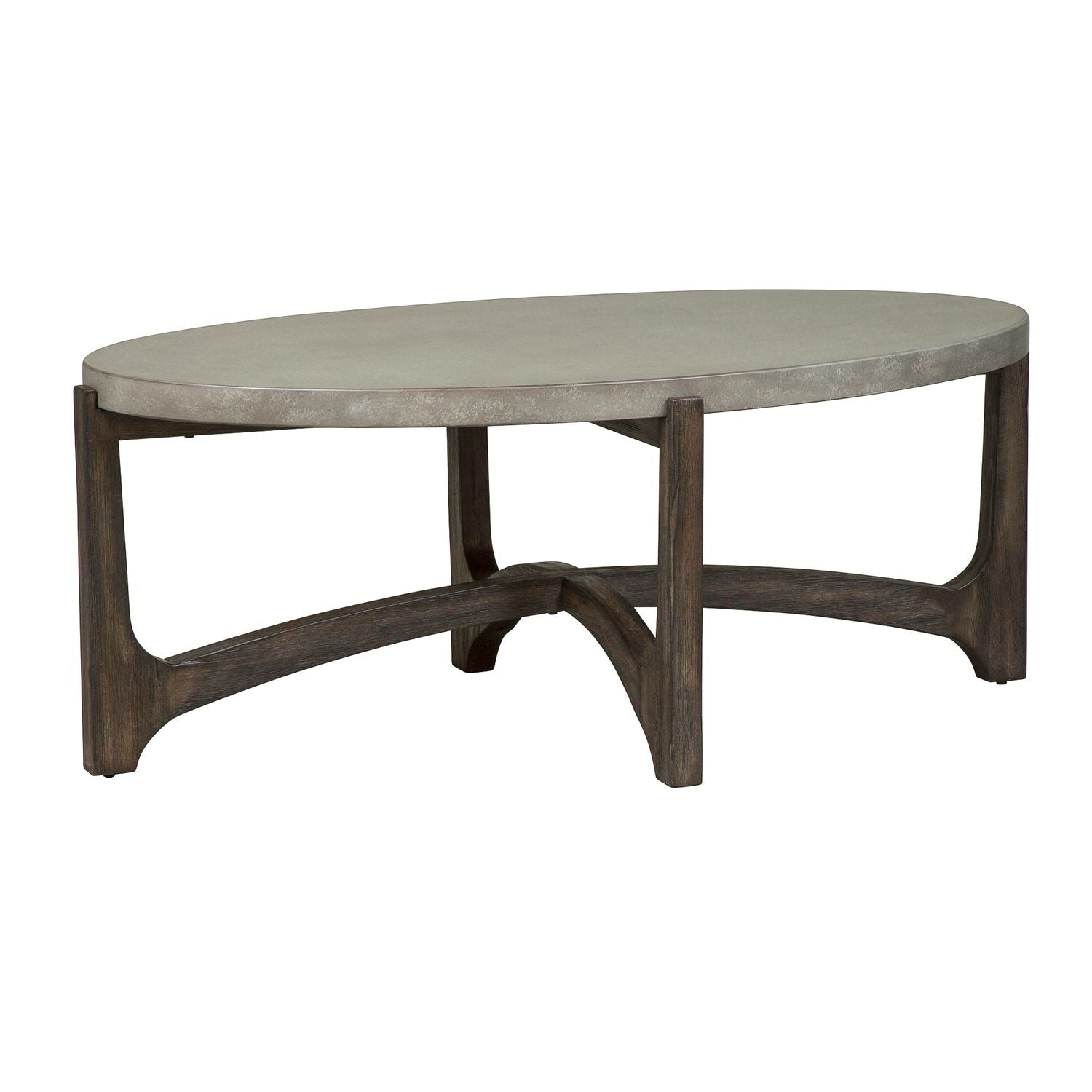 Cascade Oval Cocktail Table in Wire Brush Rustic Brown - Luxury Home Furniture (MI)