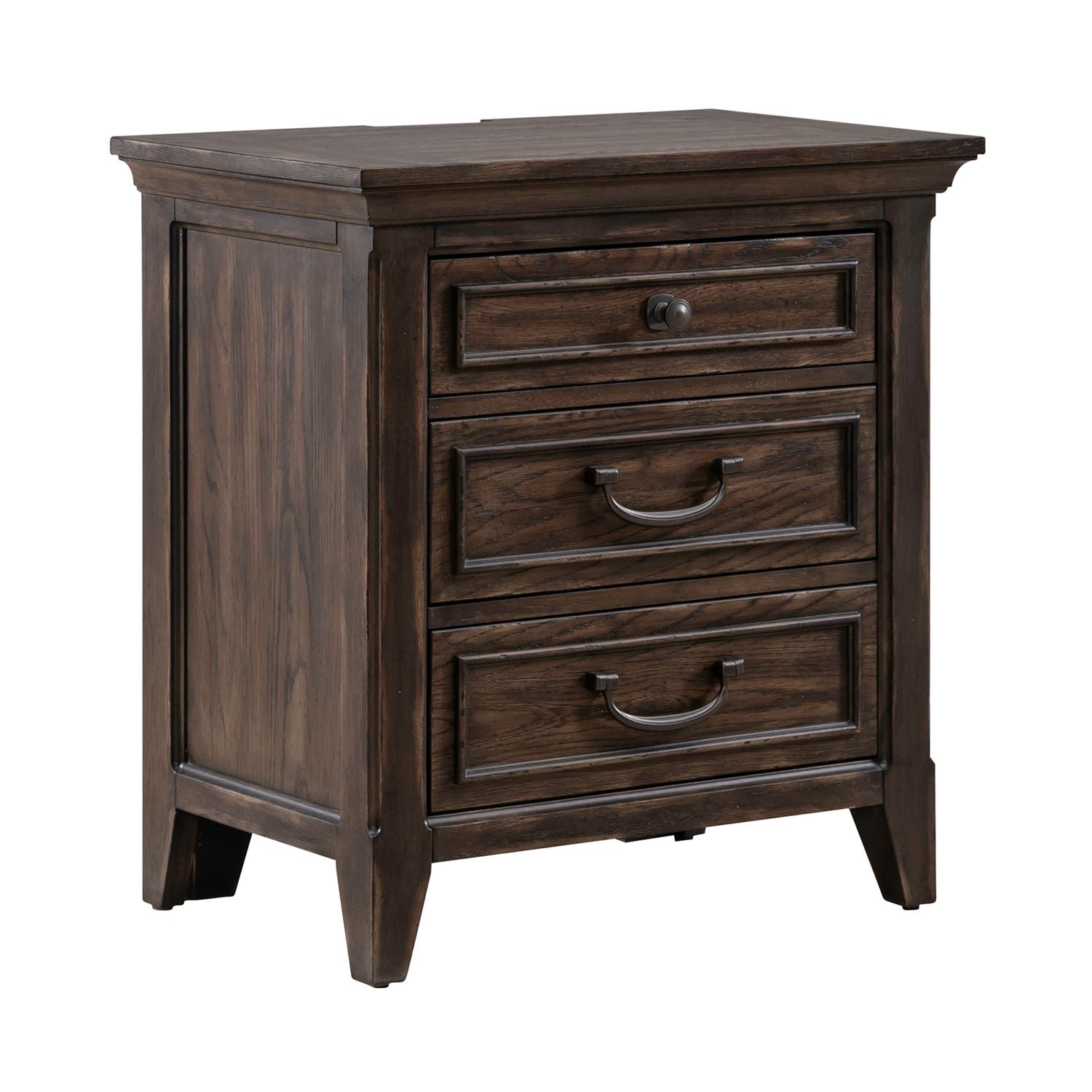 Paradise Valley Nightstand with Charging Station in Saddle Brown - Luxury Home Furniture (MI)