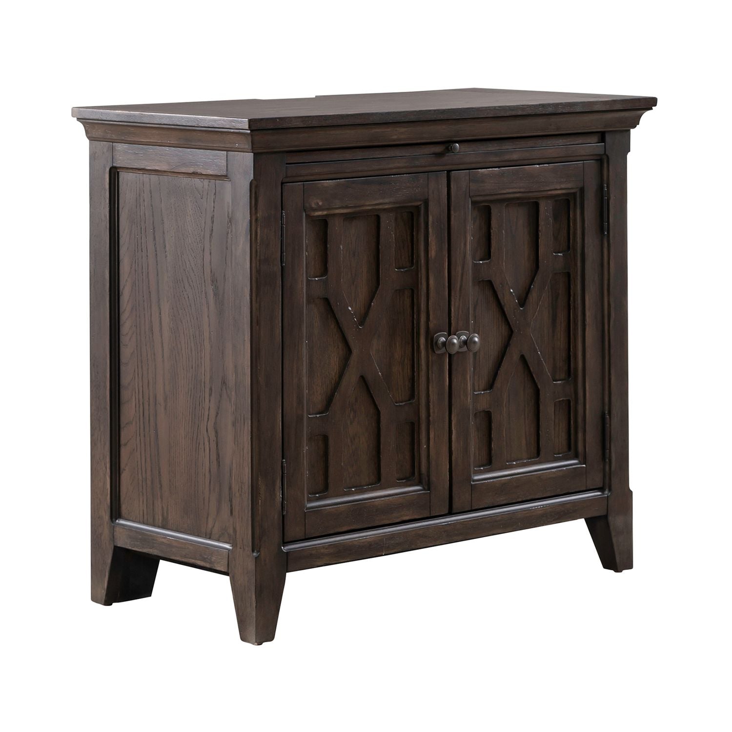 Paradise Valley 2 Door Bedside Chest with Charging Station in Saddle Brown - Luxury Home Furniture (MI)
