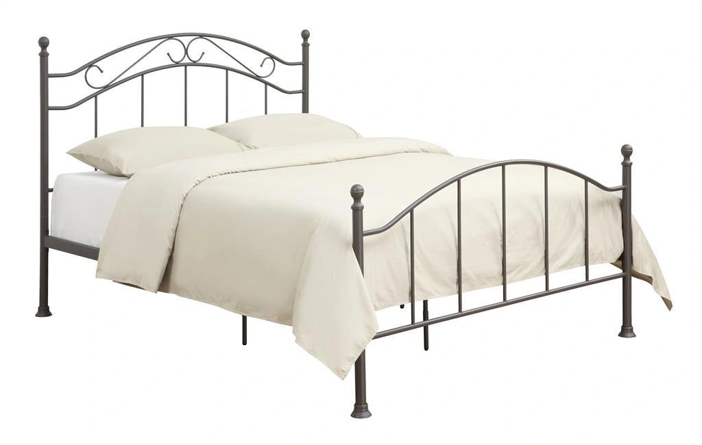 Pulaski All-in-One Brown "Scroll" Metal Queen Bed