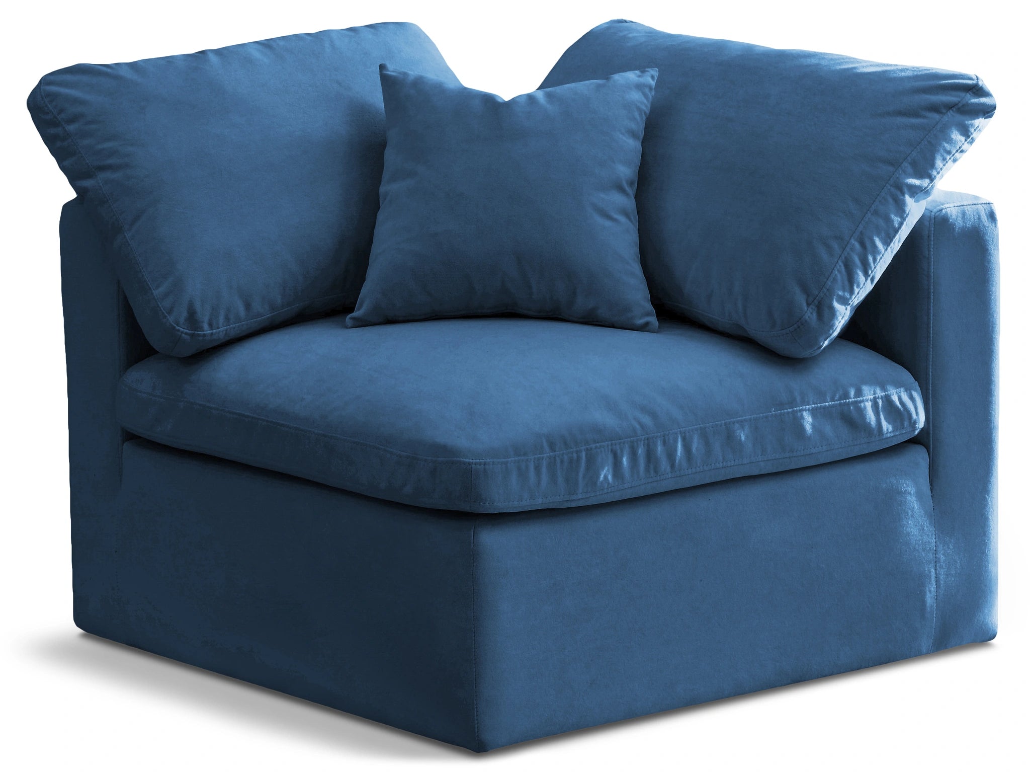 Plush Navy Velvet Standard Cloud Modular Corner Chair