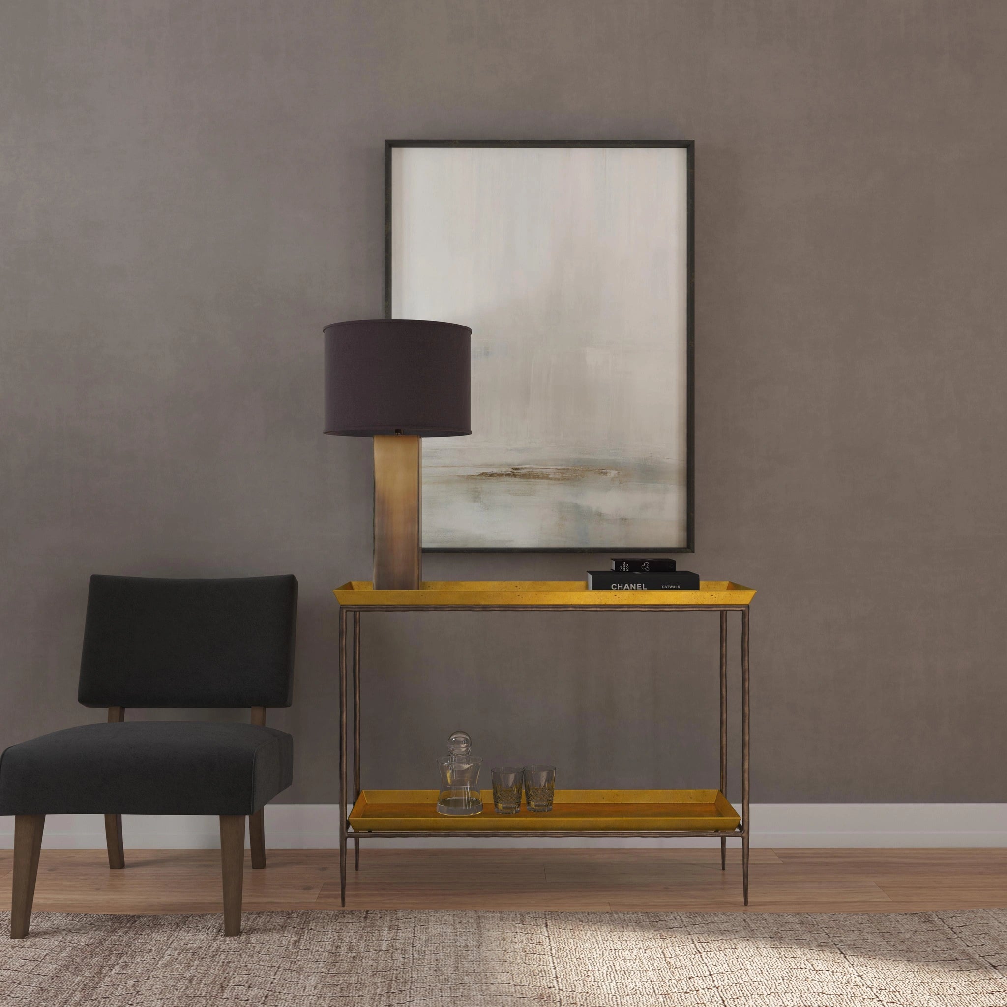 Commerce & Market Tray Top Metal Console