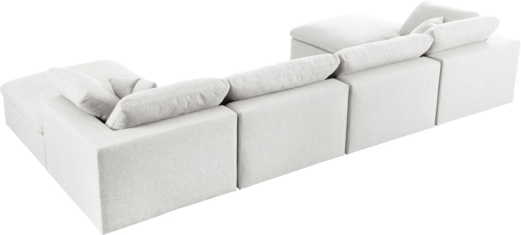 Serene Cream Linen Fabric Deluxe Cloud Modular Sectional