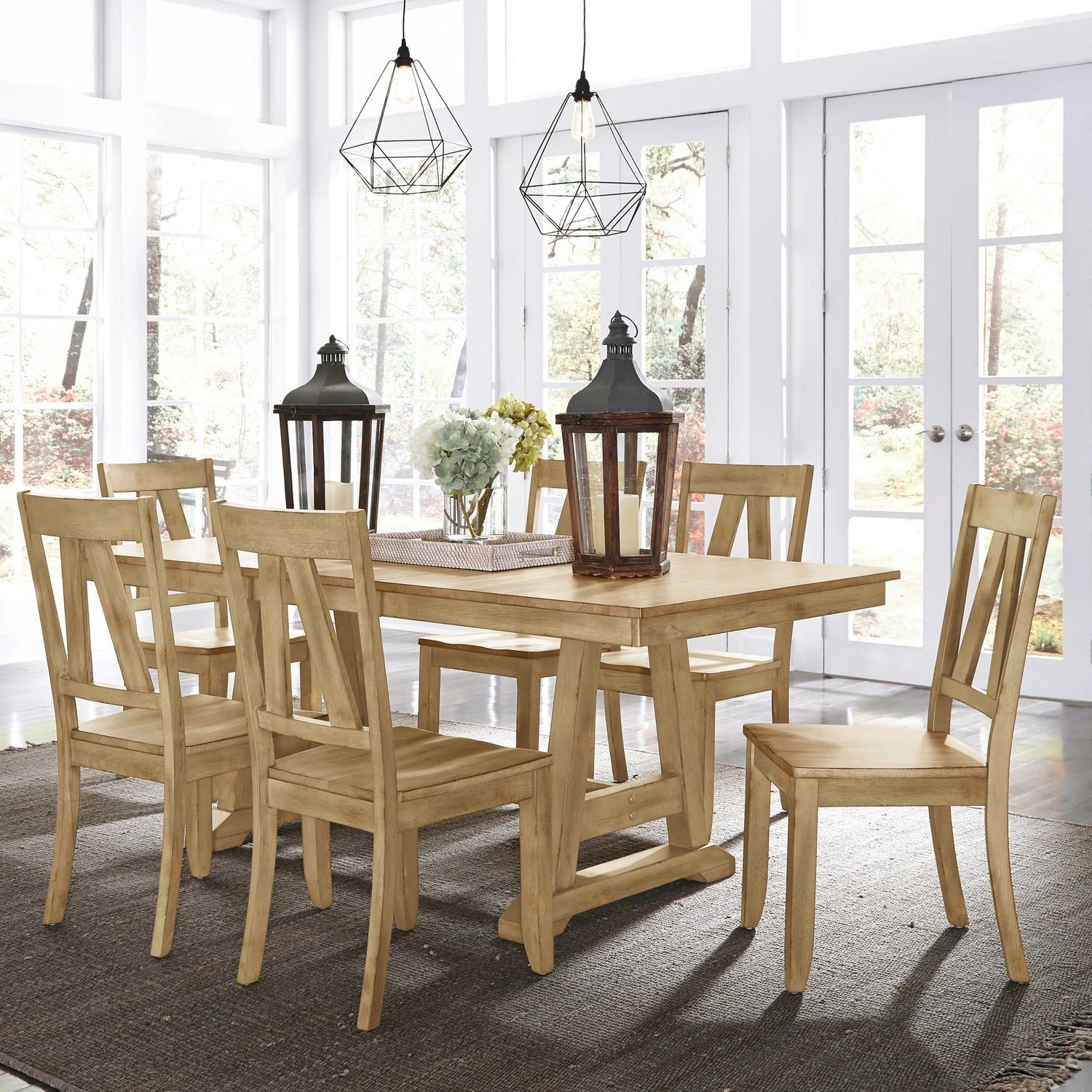 Lindsey Farm 7 Piece Trestle Table Set image