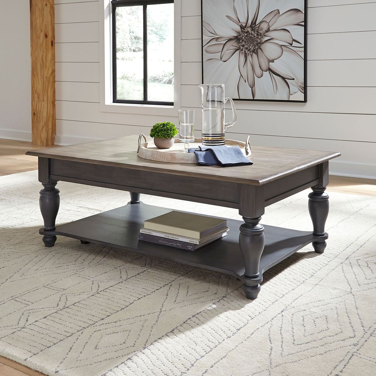 Liberty Furniture Ocean Isle Rectangular Cocktail Table in Slate - Luxury Home Furniture (MI)