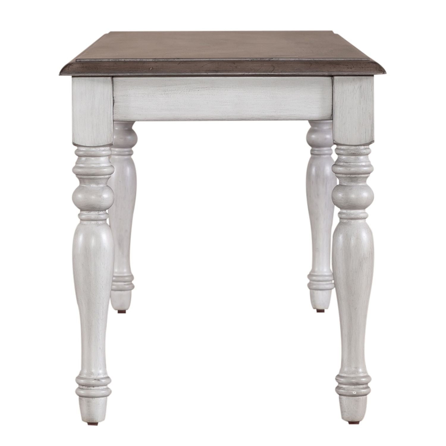 Ocean Isle Bench (RTA) in Antique White with Weathered Pine - Luxury Home Furniture (MI)