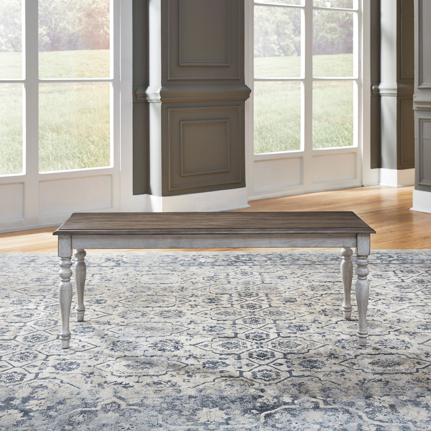 Liberty Furniture Ocean Isle Bench (RTA) in Antique White with Weathered Pine image