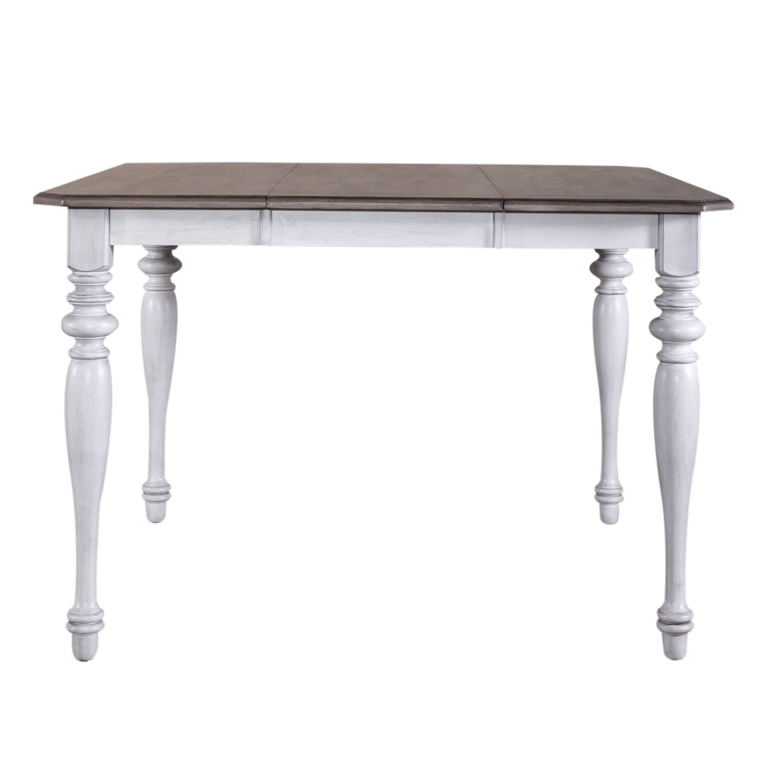 Ocean Isle Gathering Table in Antique White with Weathered Pine - Luxury Home Furniture (MI)