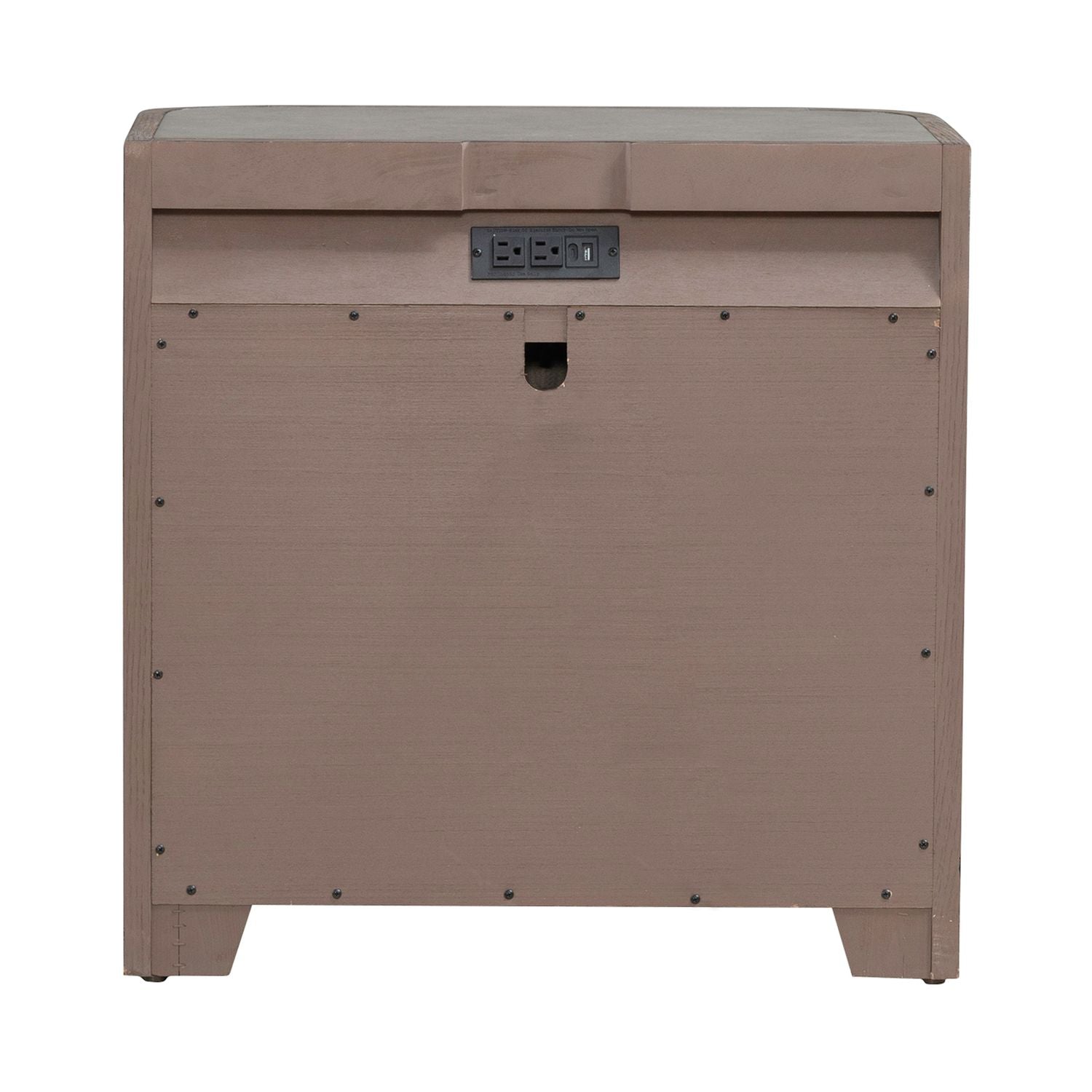 South Bend Nightstand w/ Charging Station in Burnished Clay - Luxury Home Furniture (MI)