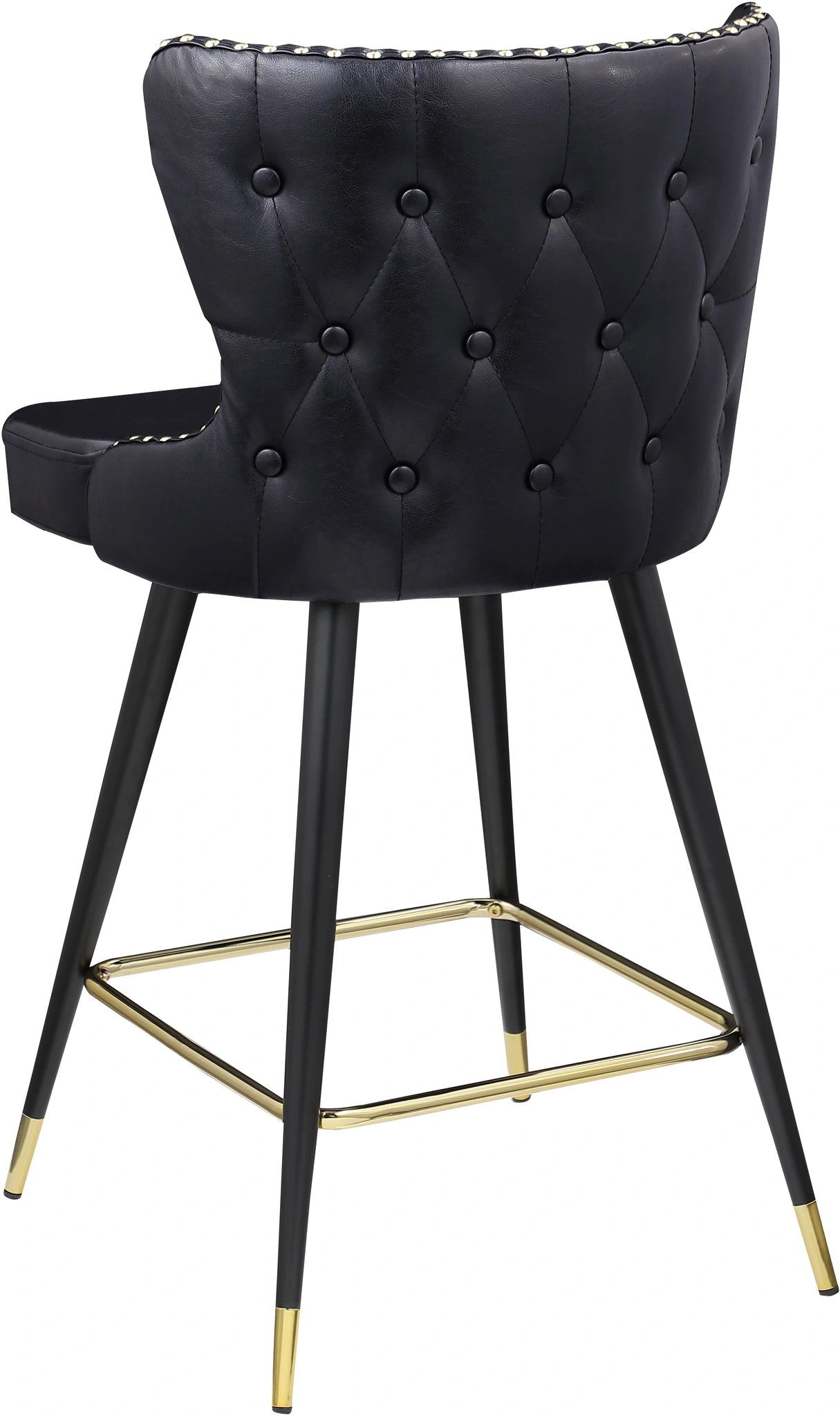 Hendrix Black Faux Leather Counter/Bar Stool