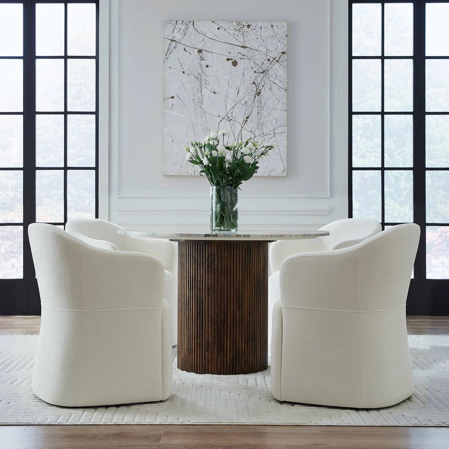 Accent Dining Accent Dining Chair w/ Casters - Ivory image