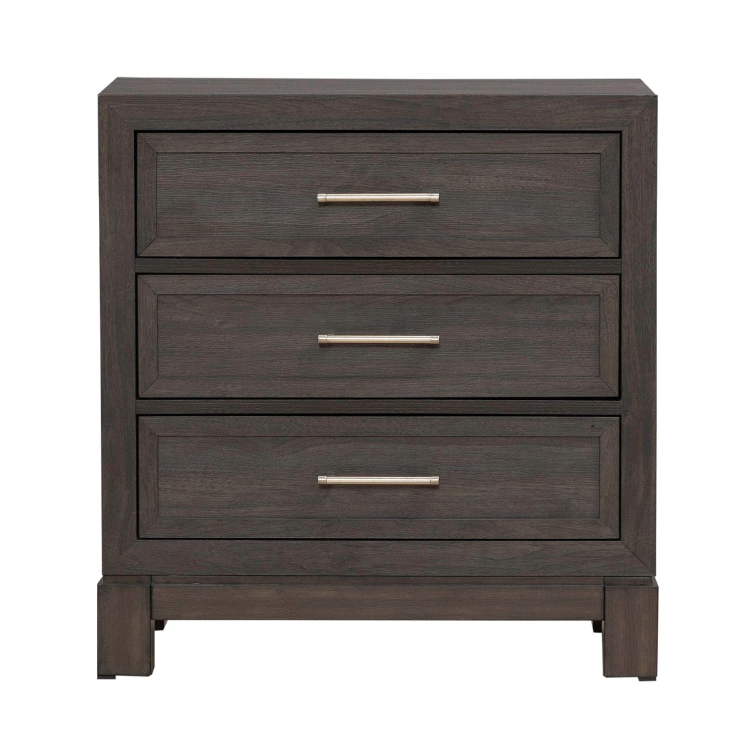 Modern Edge Nightstand w/ Charging Station in Caffe - Luxury Home Furniture (MI)