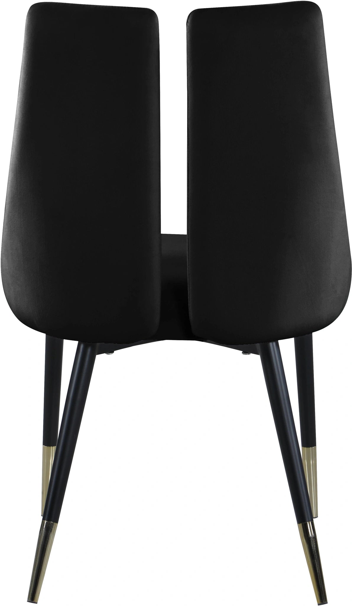 Sleek Black Velvet Dining Chair