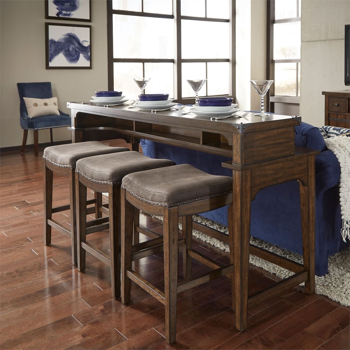 Liberty Aspen Skies Console Bar Table in Russet Brown - Luxury Home Furniture (MI)