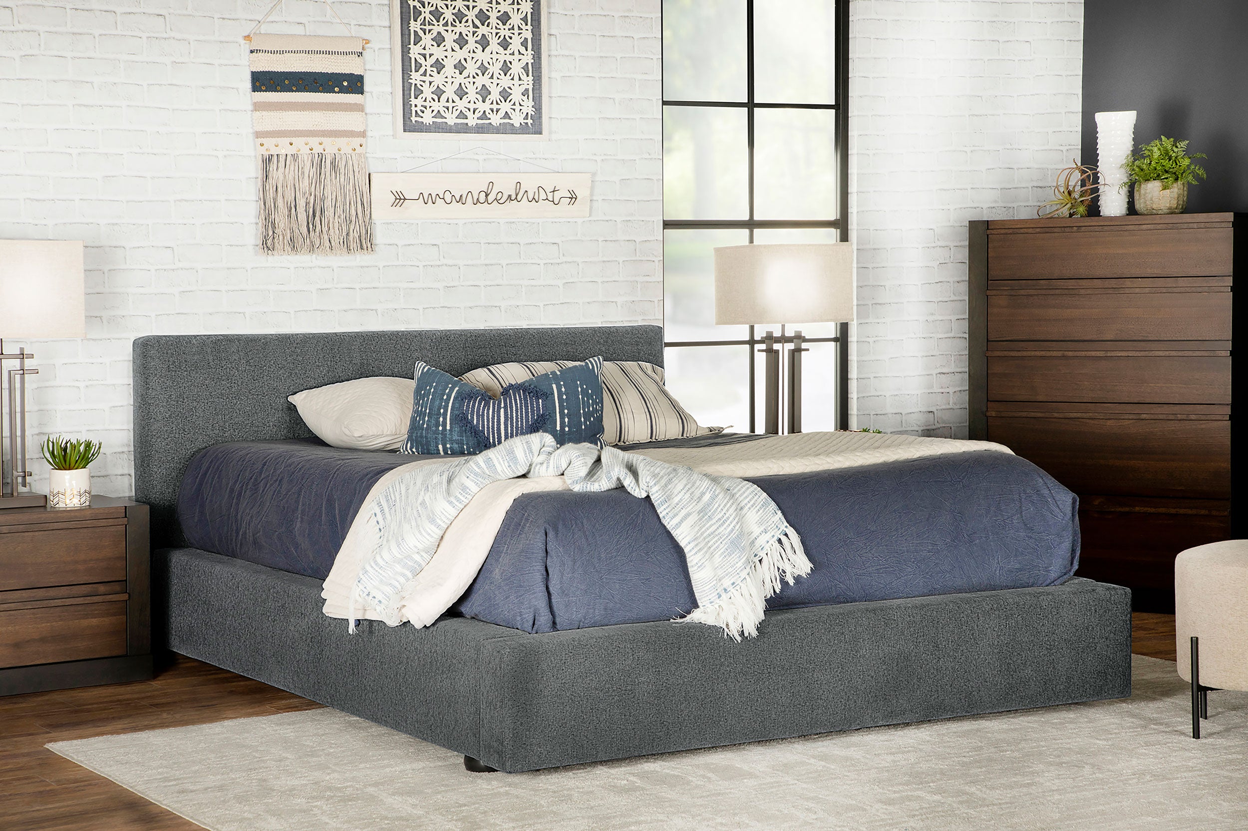 Gregory Bed Grey - Luxury Home Furniture (MI)
