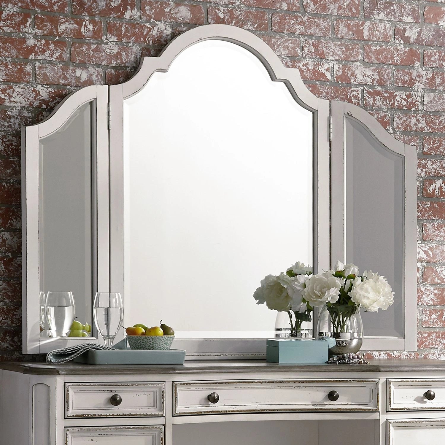 Magnolia Manor Vanity Mirror in Antique White image