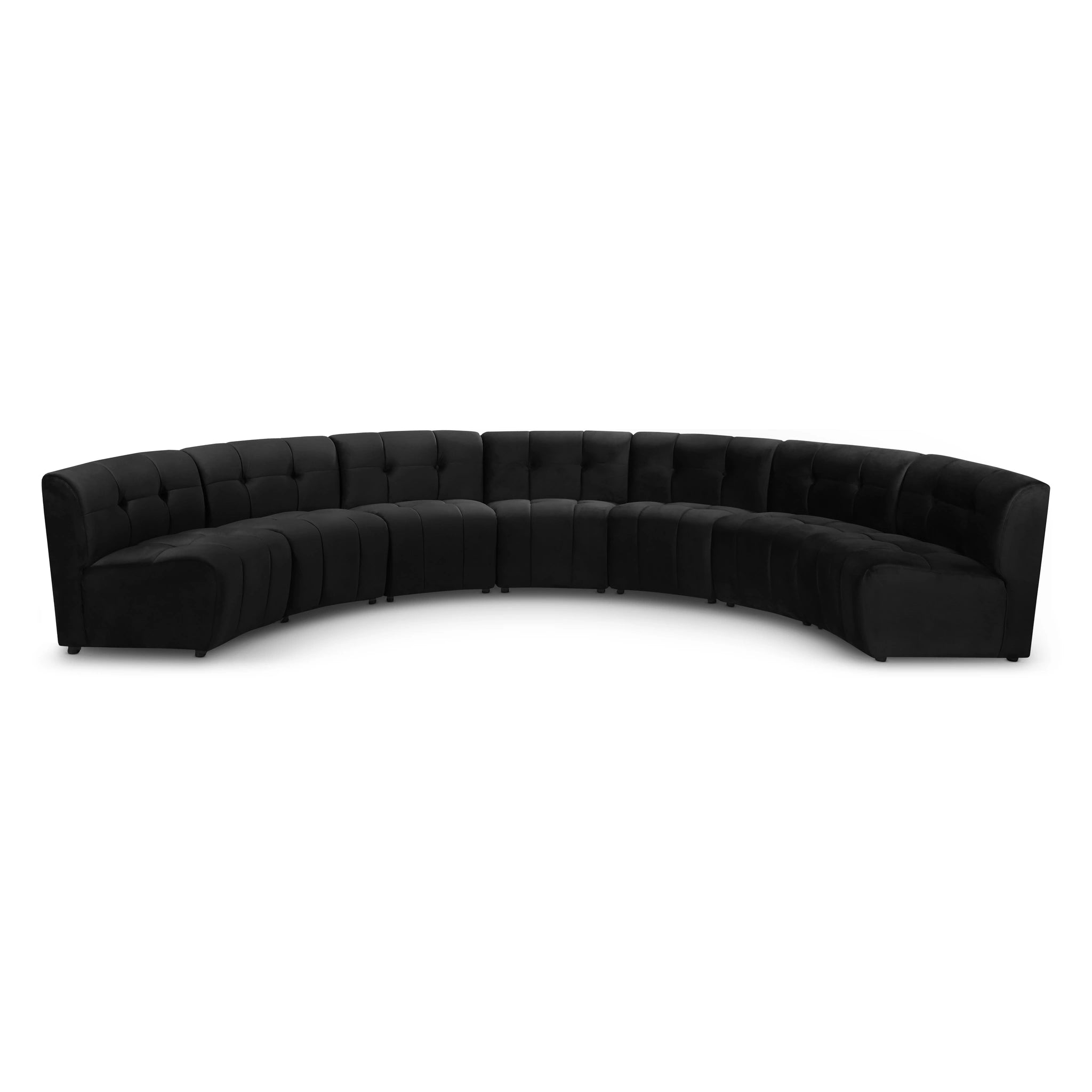 Limitless Black Velvet 7pc. Modular Sectional