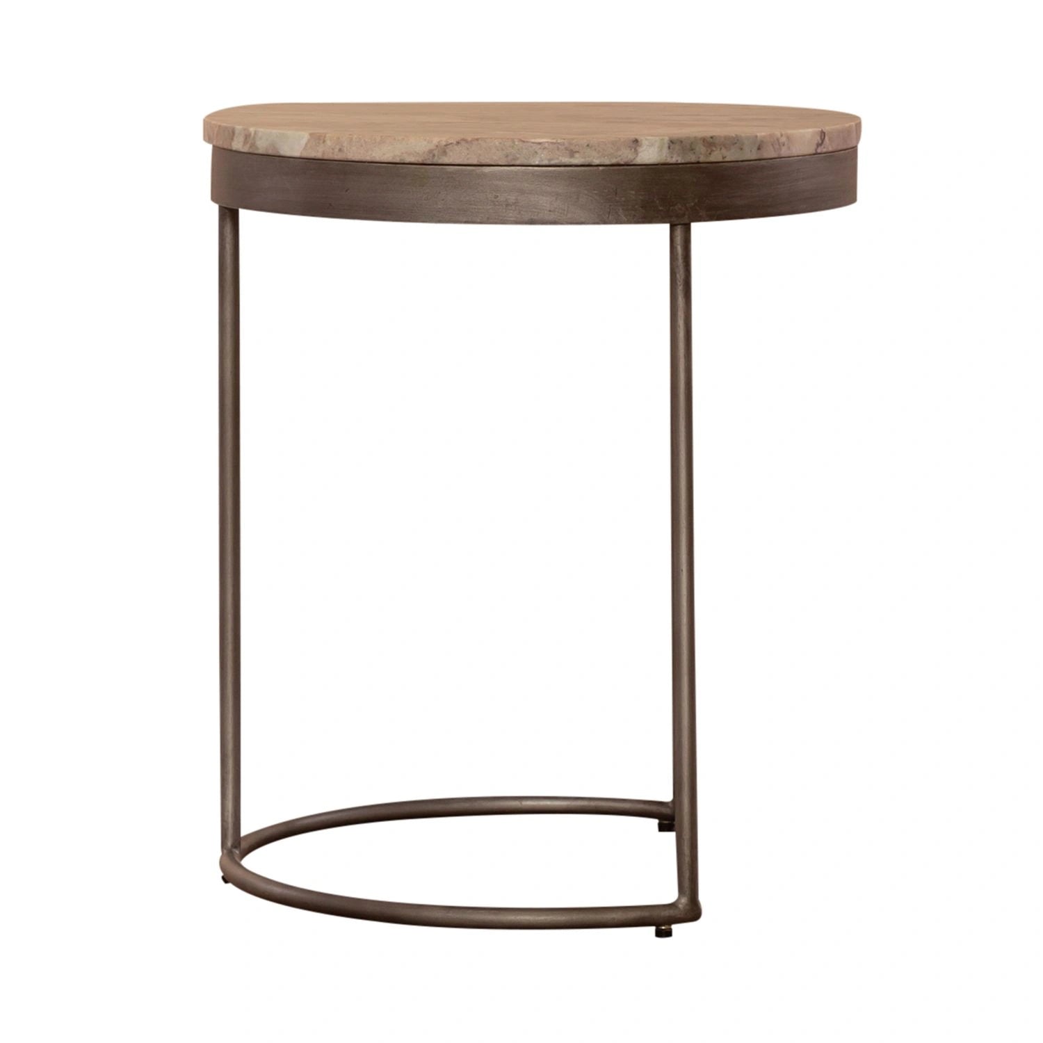 Eclipse Nesting Tables in Greystone Marble Top w/ Pewter Metal image