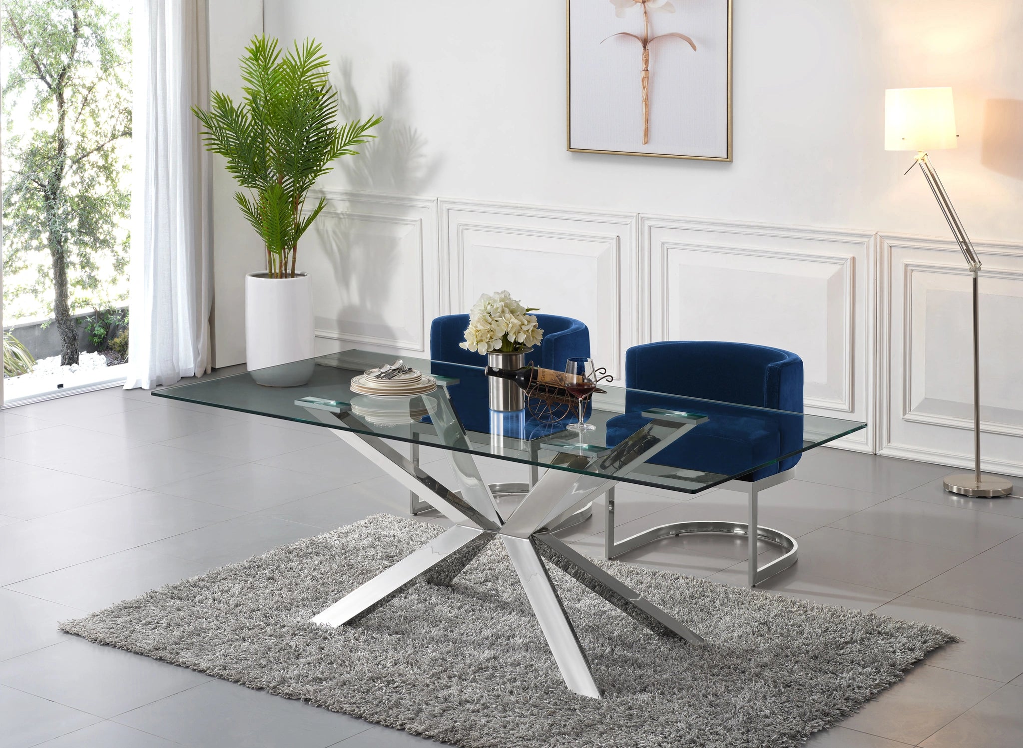 Juno Chrome Dining Table