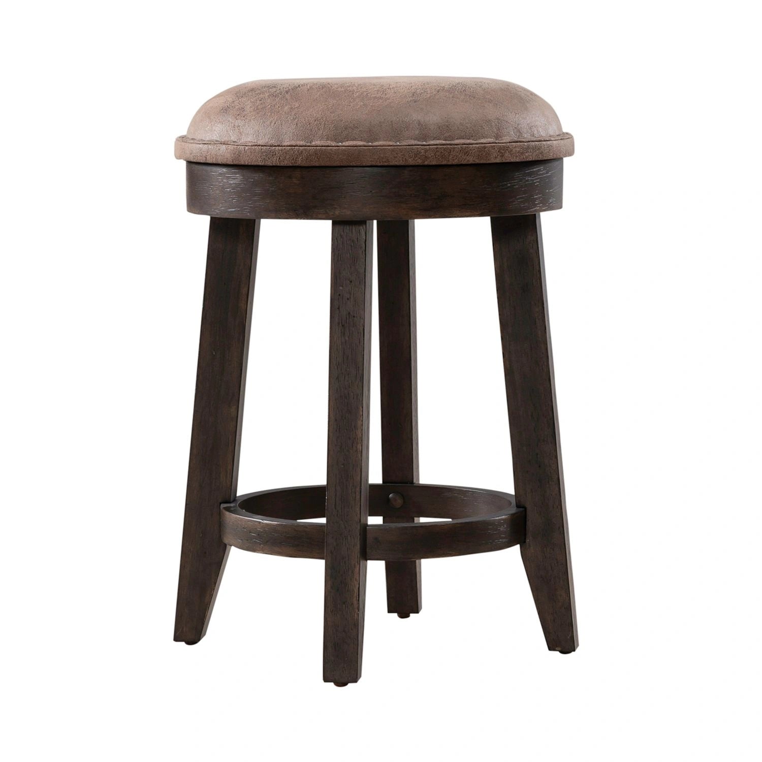 Paradise Valley Upholstered Console Stool (RTA) in Saddle Brown image