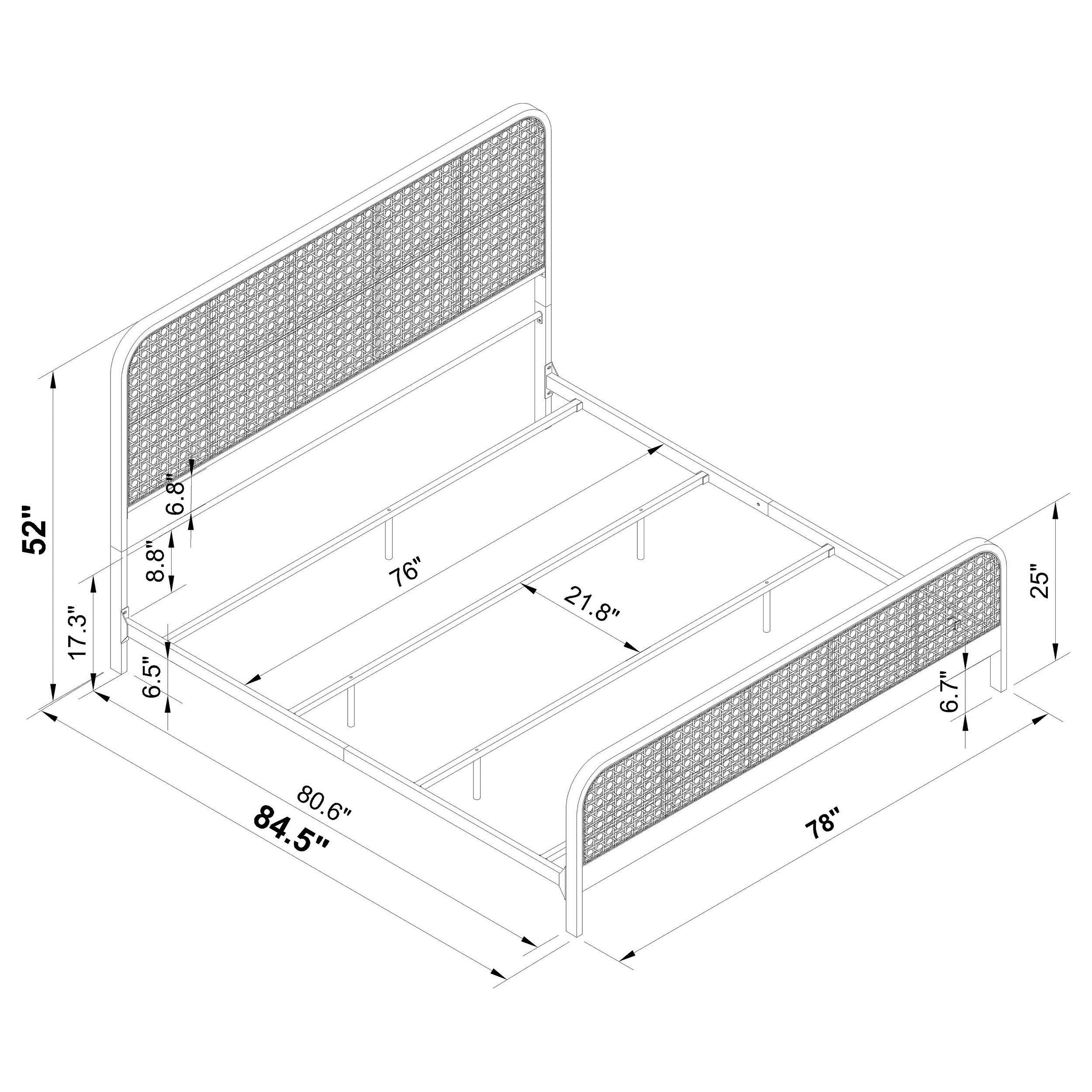 Lanewood Eastern King & Queen Bed Black & White - Luxury Home Furniture (MI)