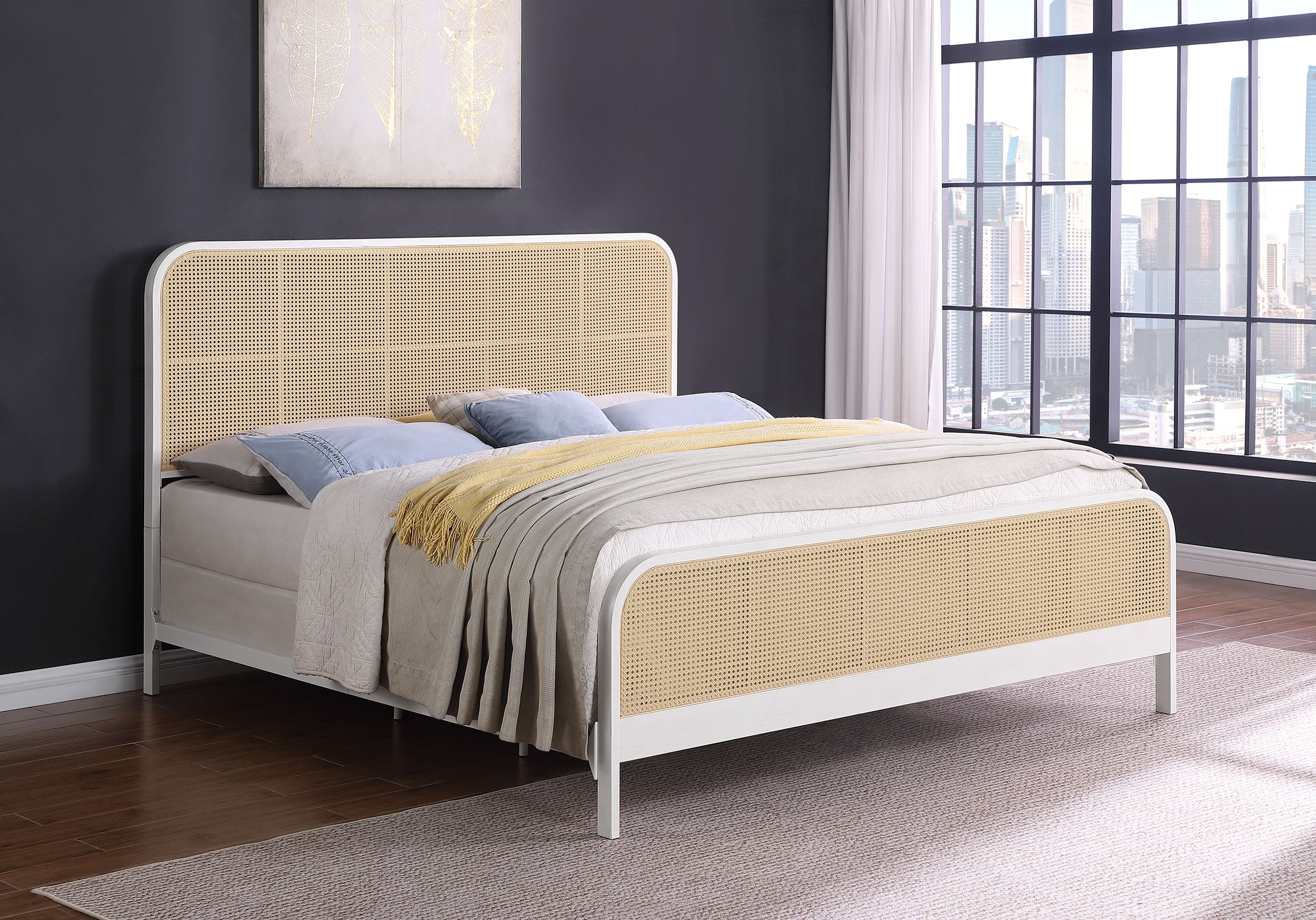 Lanewood Eastern King & Queen Bed Black & White - Luxury Home Furniture (MI)