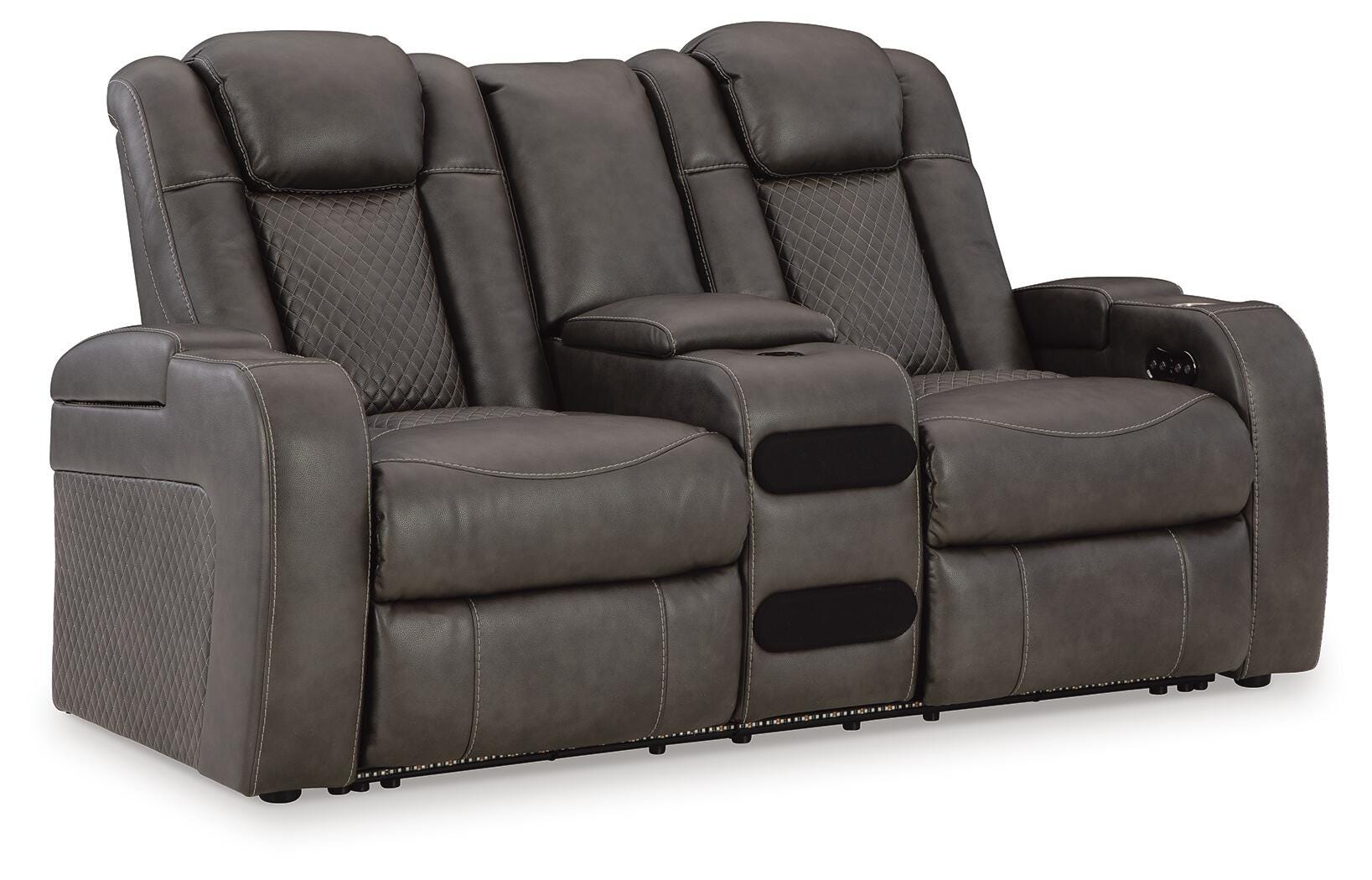 Fyne-Dyme Power Reclining Loveseat with Console - Luxury Home Furniture (MI)