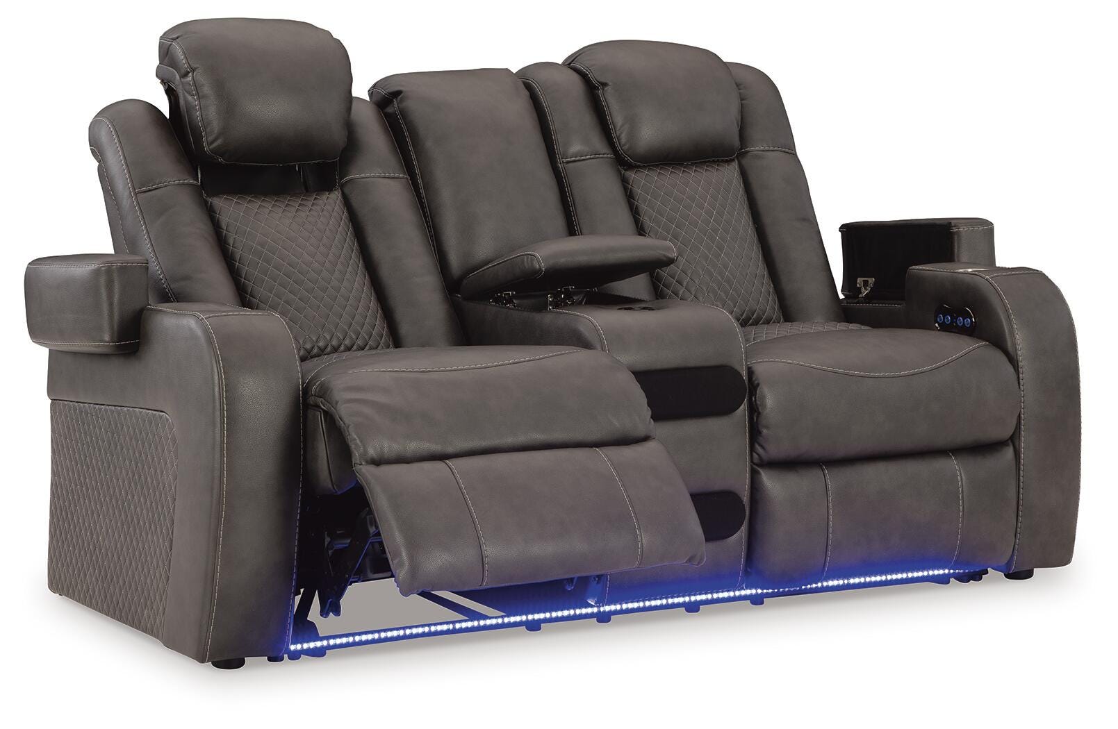 Fyne-Dyme Power Reclining Loveseat with Console - Luxury Home Furniture (MI)