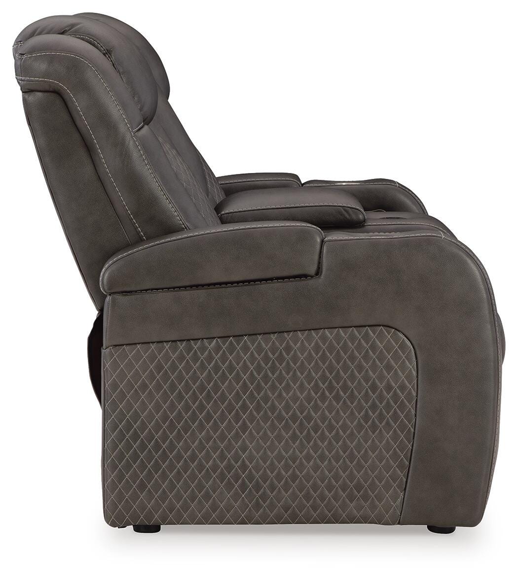 Fyne-Dyme Power Reclining Loveseat with Console - Luxury Home Furniture (MI)