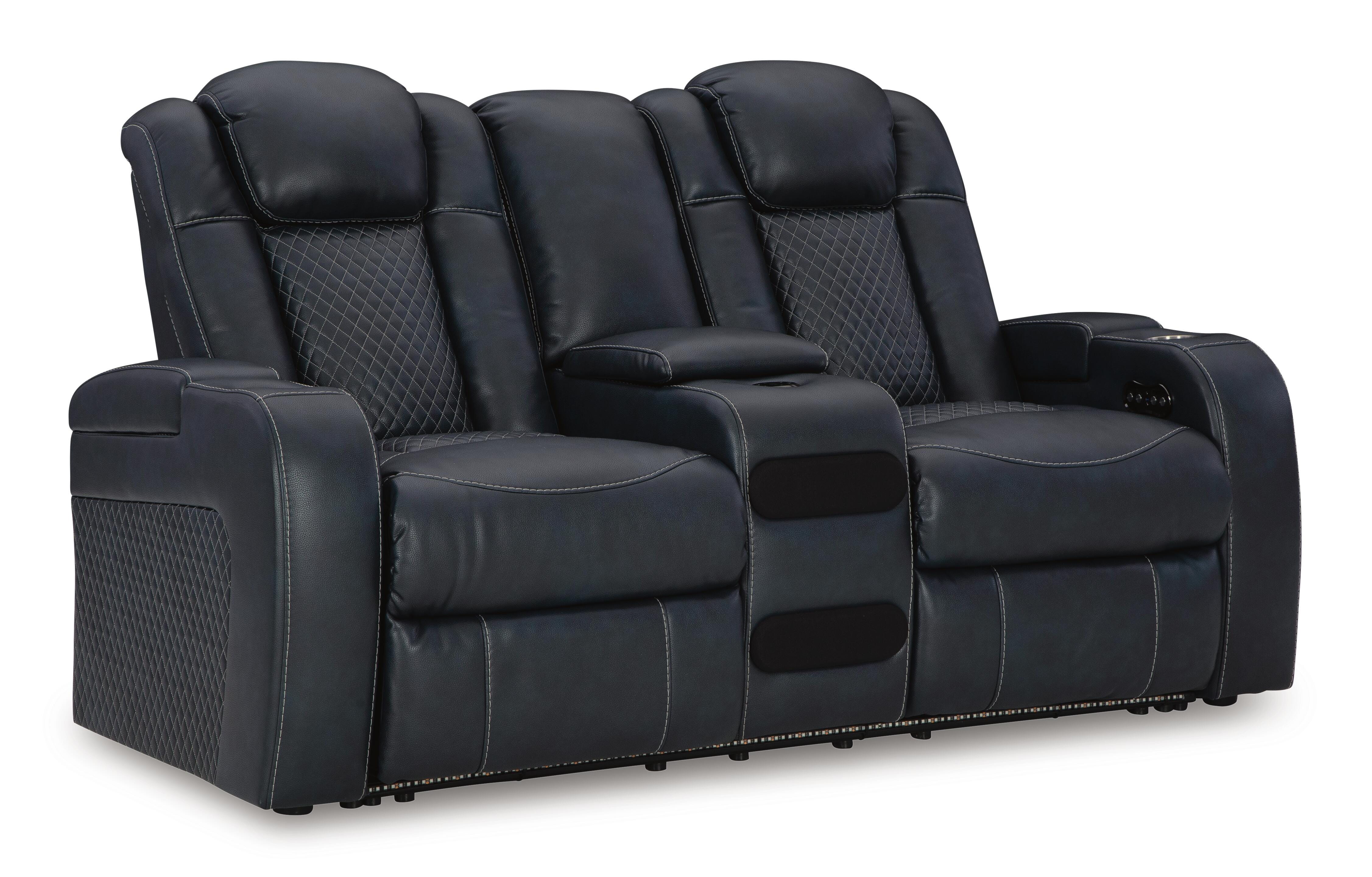 Fyne-Dyme Power Reclining Loveseat with Console - Luxury Home Furniture (MI)