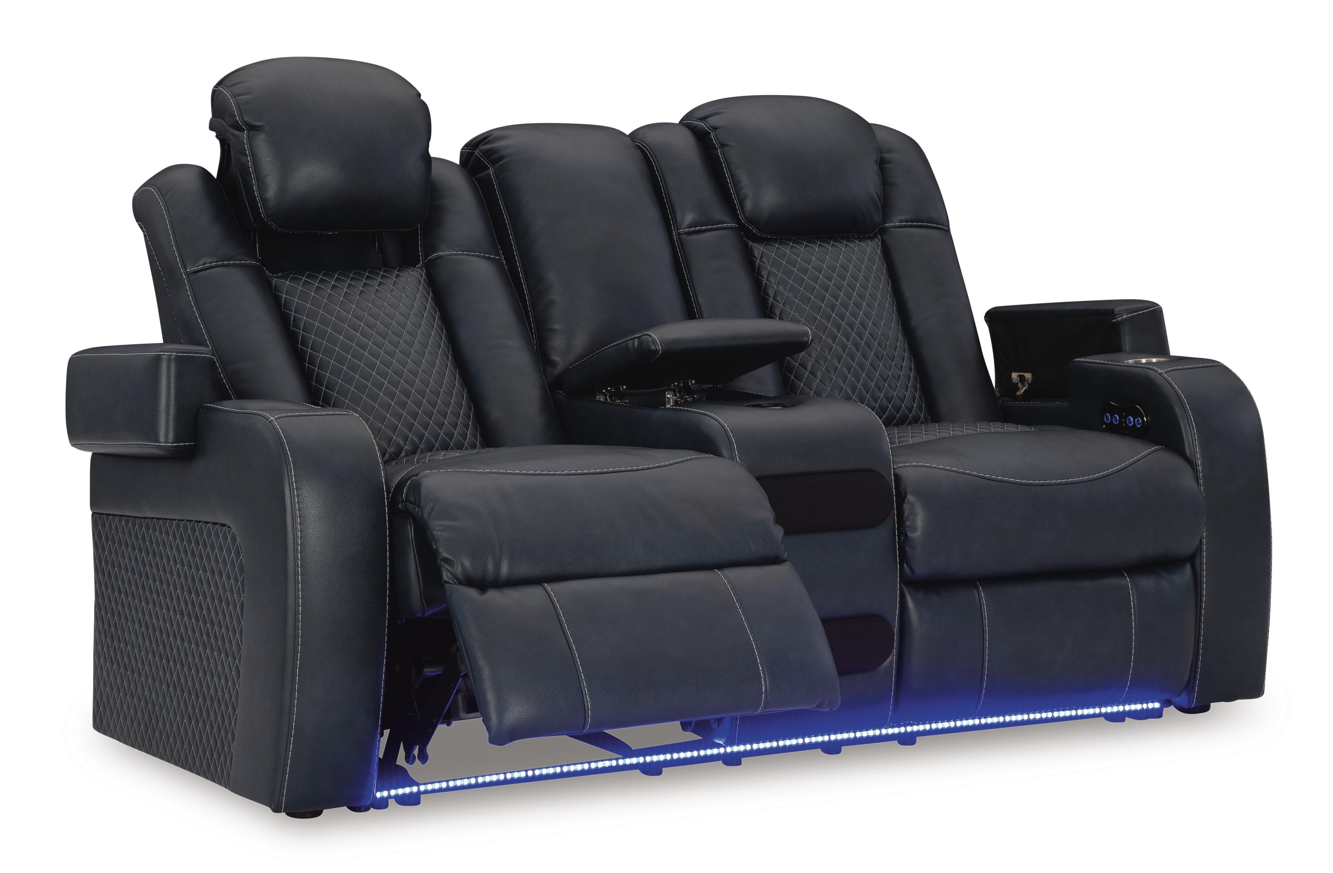 Fyne-Dyme Power Reclining Loveseat with Console - Luxury Home Furniture (MI)