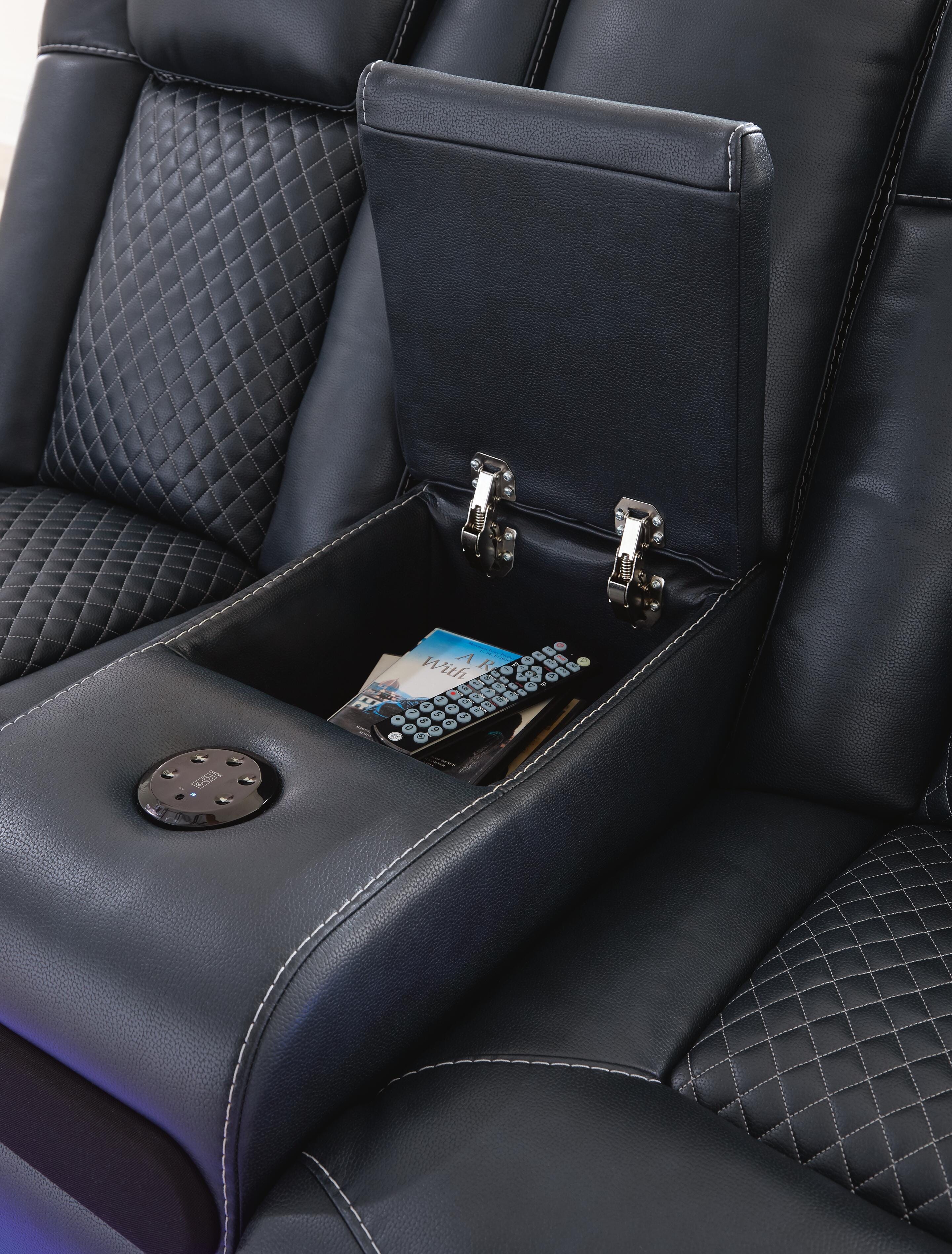 Fyne-Dyme Power Reclining Loveseat with Console - Luxury Home Furniture (MI)
