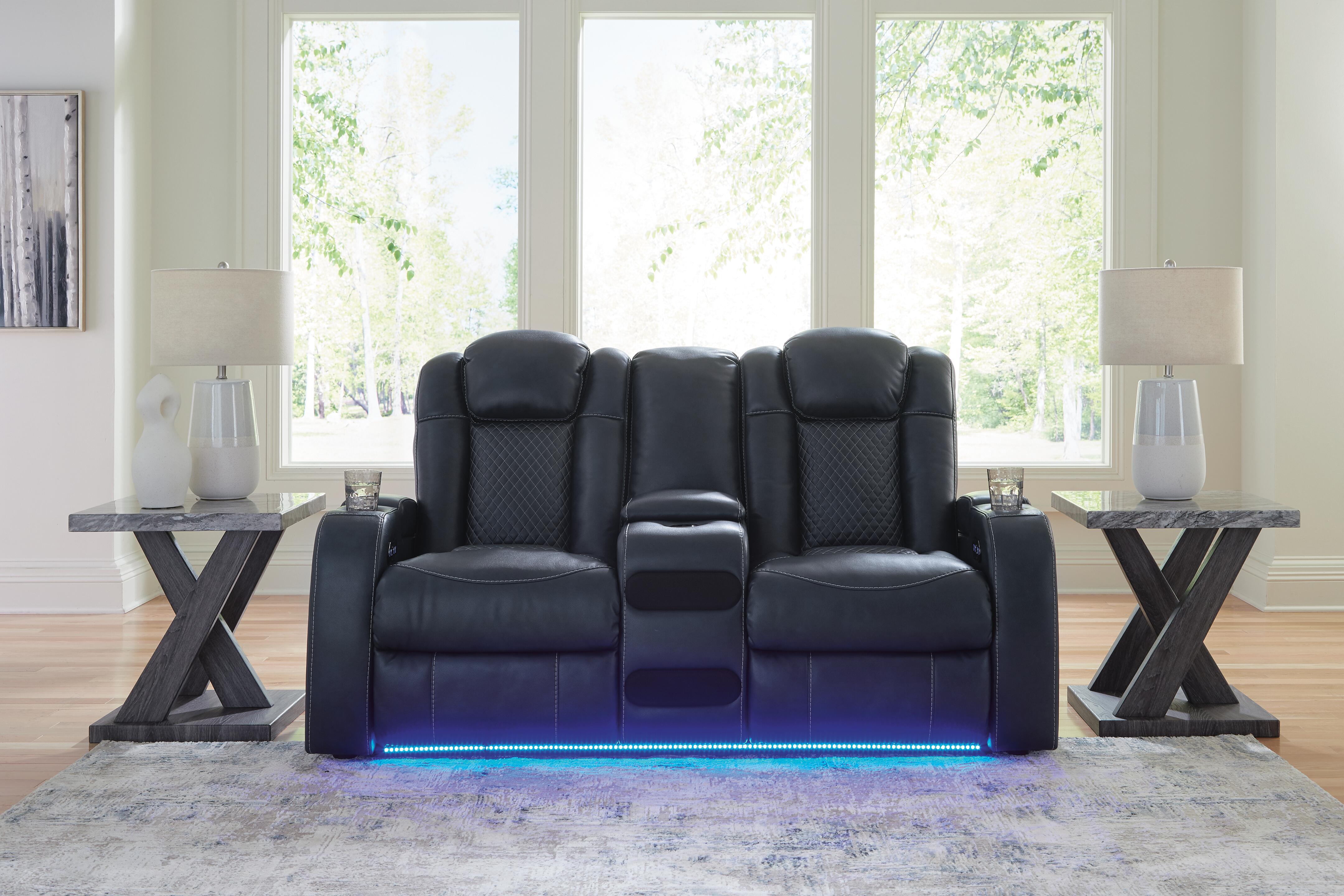 Fyne-Dyme Power Reclining Loveseat with Console - Luxury Home Furniture (MI)