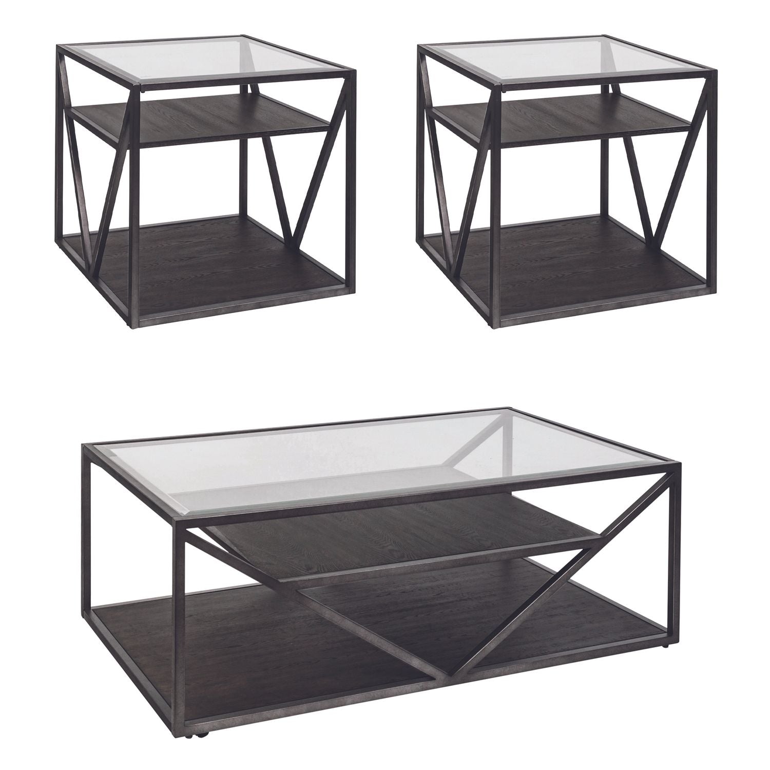 Arista 3 Piece Set (1-Cocktail 2-End Tables) - Luxury Home Furniture (MI)