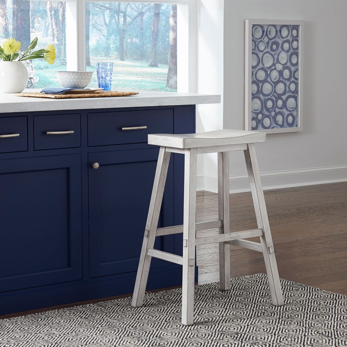 Liberty Furniture Creations II 30 Inch Sawhorse Stool in White (Set of 2)
