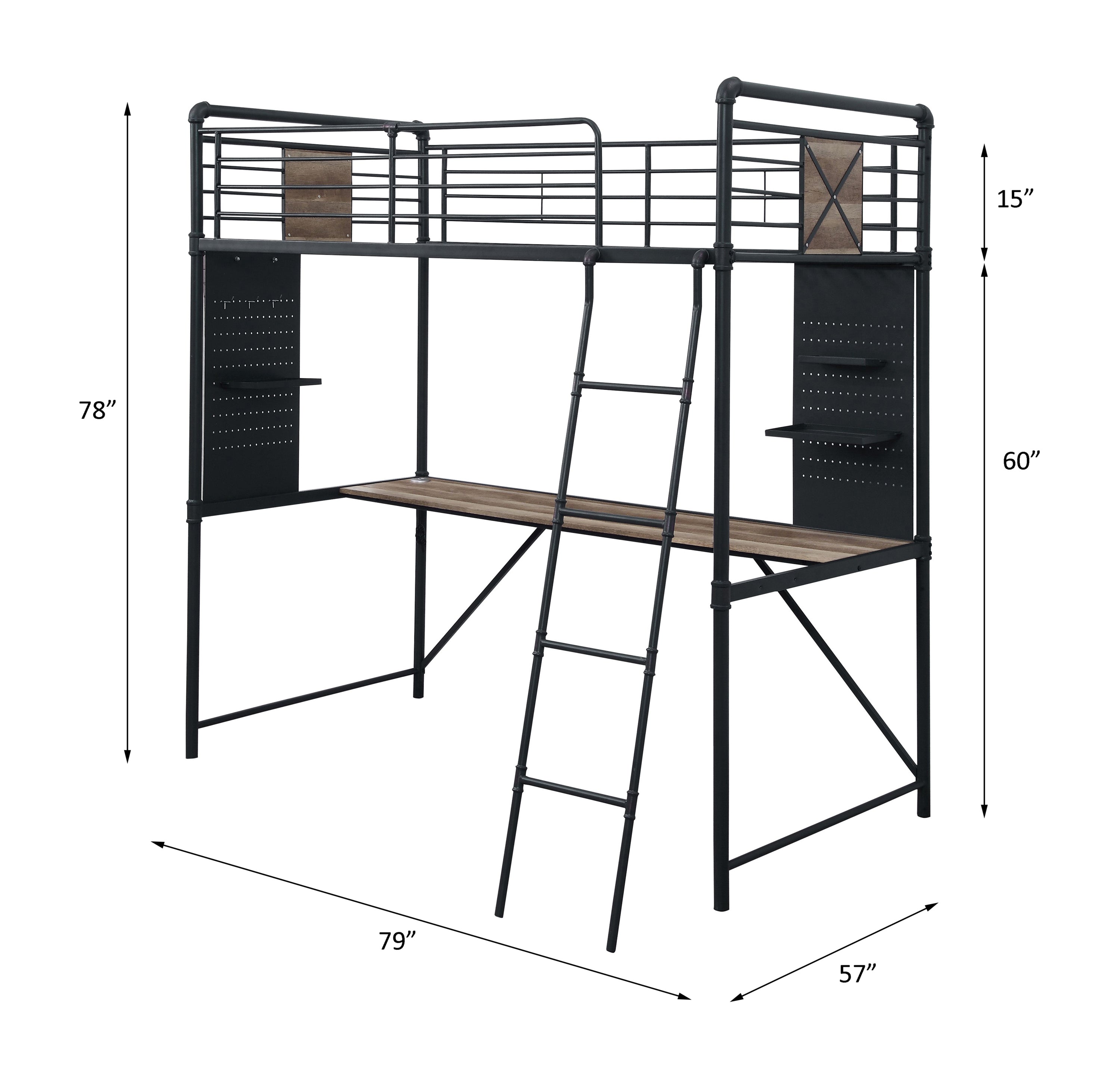 Twin Loft Bed w/Desk
