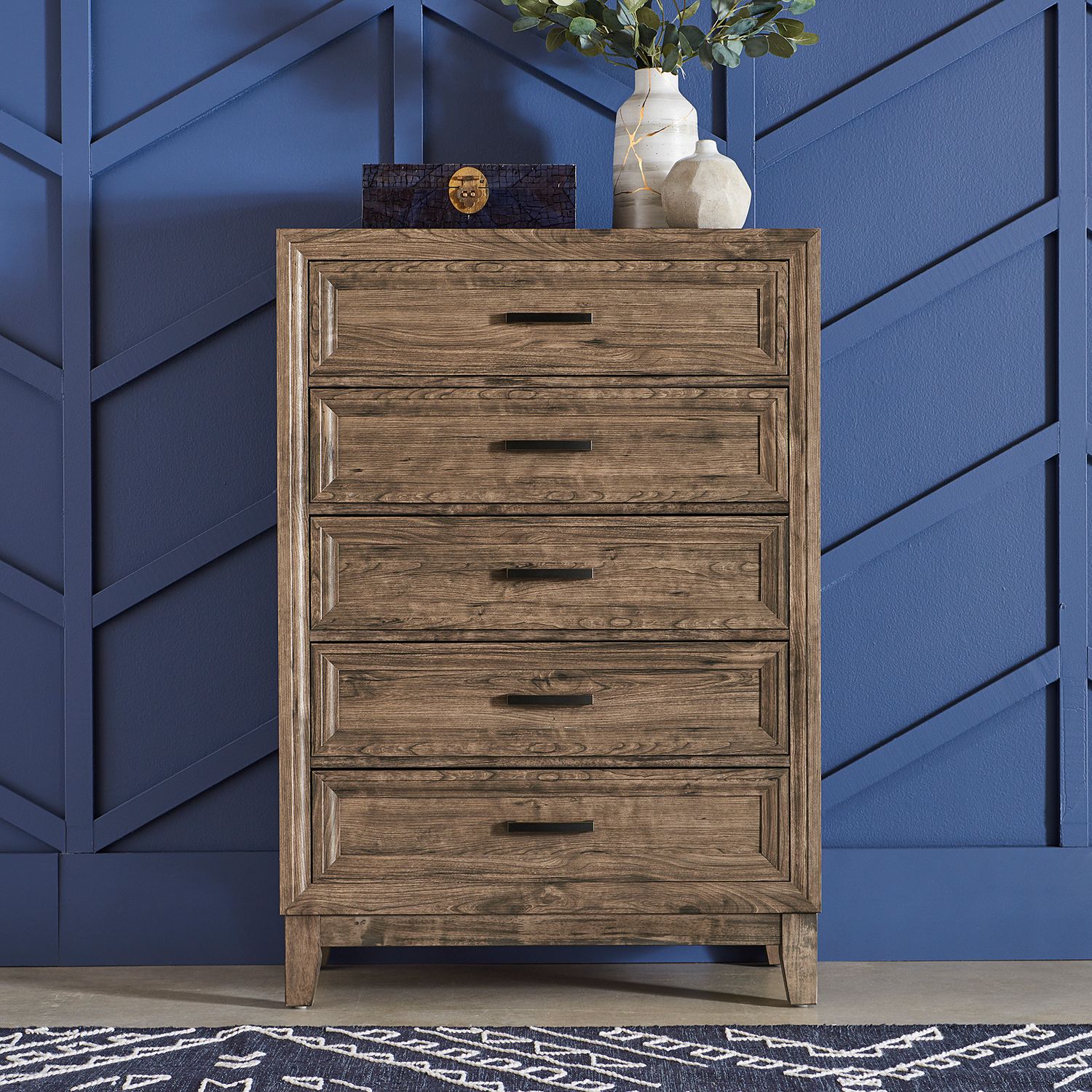 Ridgecrest King California Panel Bed, Dresser & Mirror, Chest, Night Stand