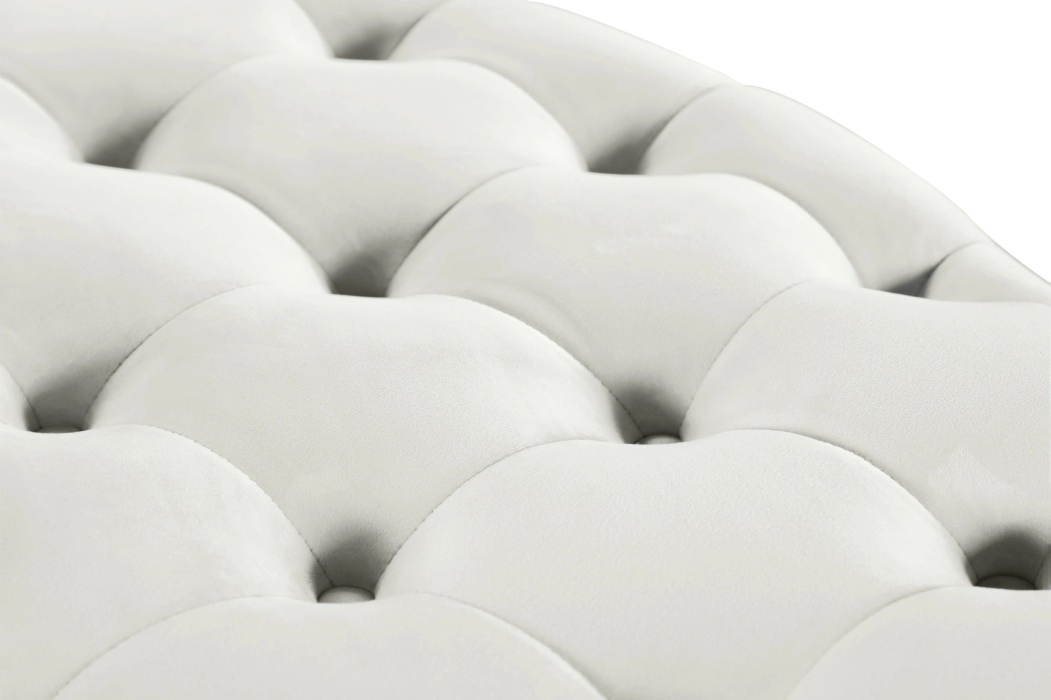 Banquet Cream Velvet Ottoman/Bench