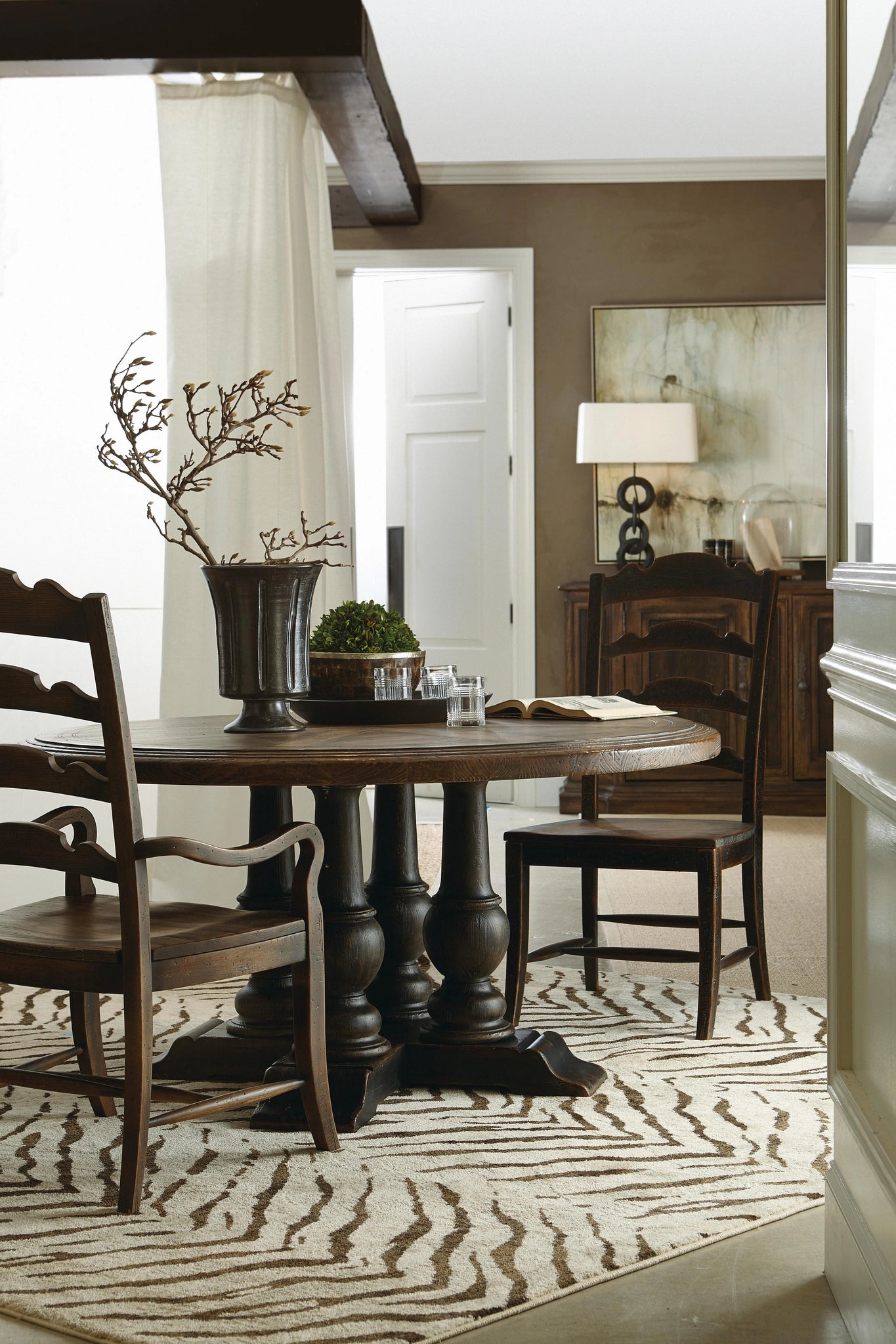 Hill Country Twin Sisters Ladderback Arm Chair - 2 per carton/price ea - 5960-75300-BRN