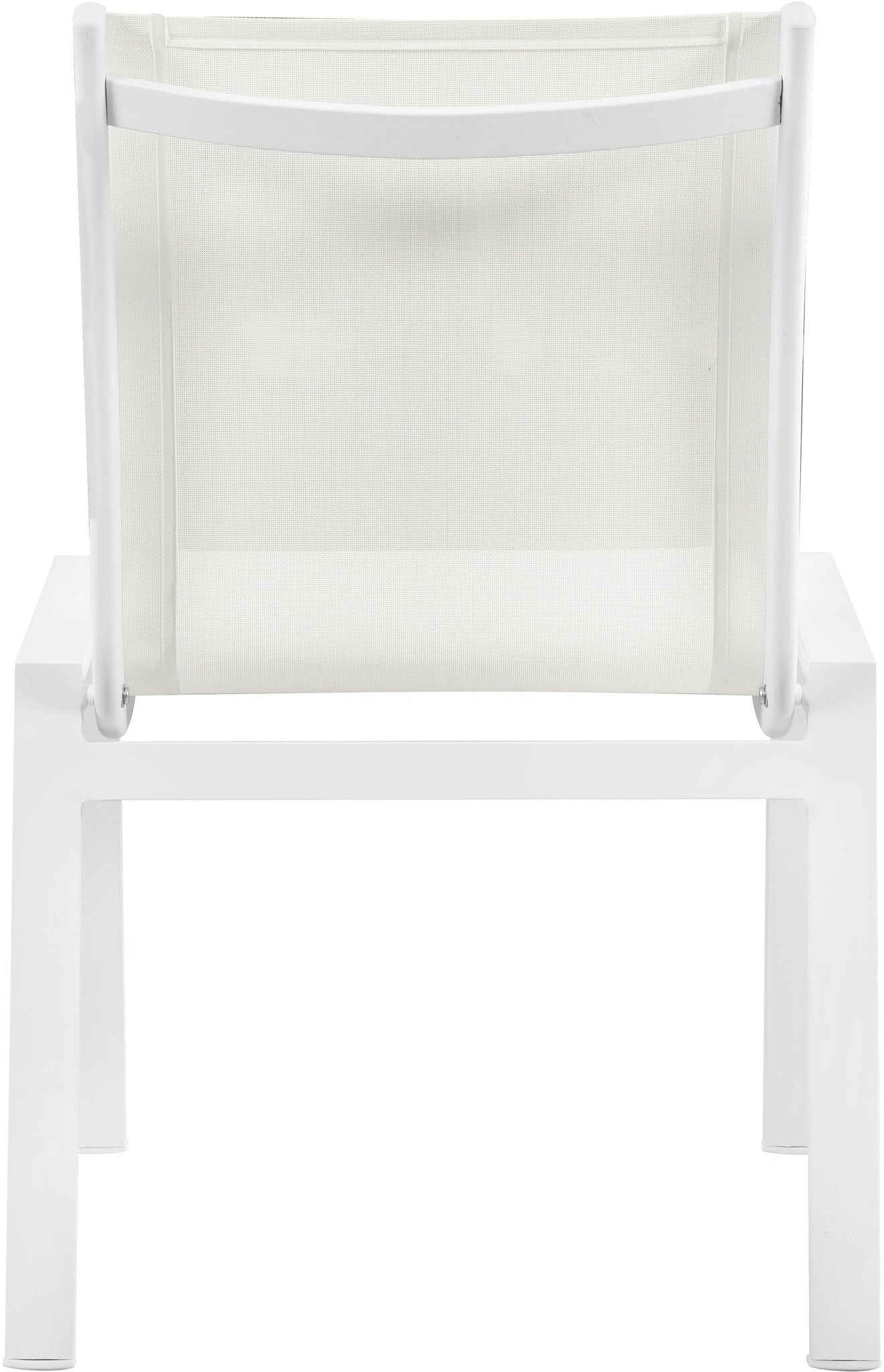 Nizuc White Mesh Waterproof Fabric Outdoor Patio Aluminum Mesh Dining Chair