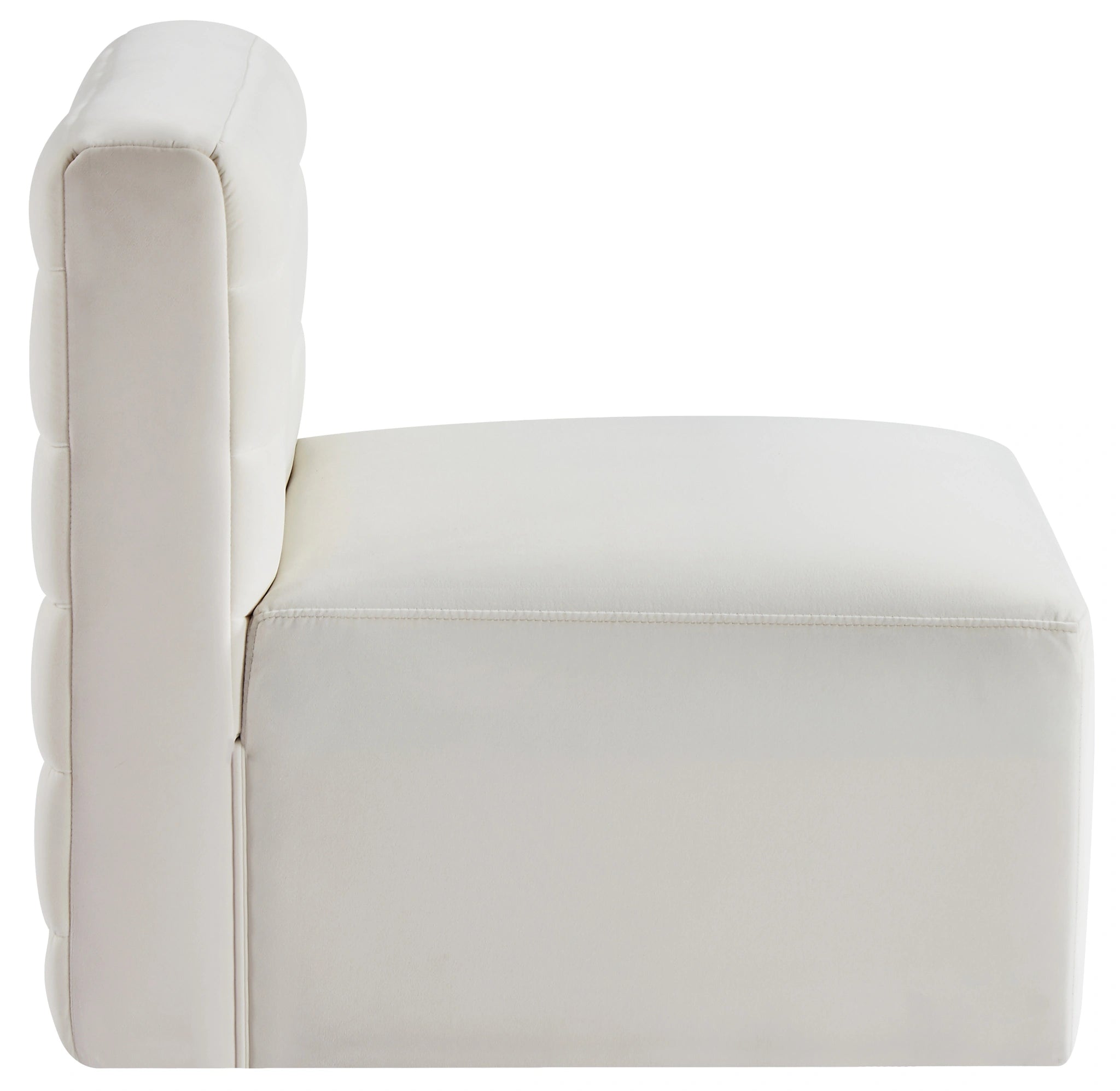 Quincy Cream Velvet Modular Armless Chair