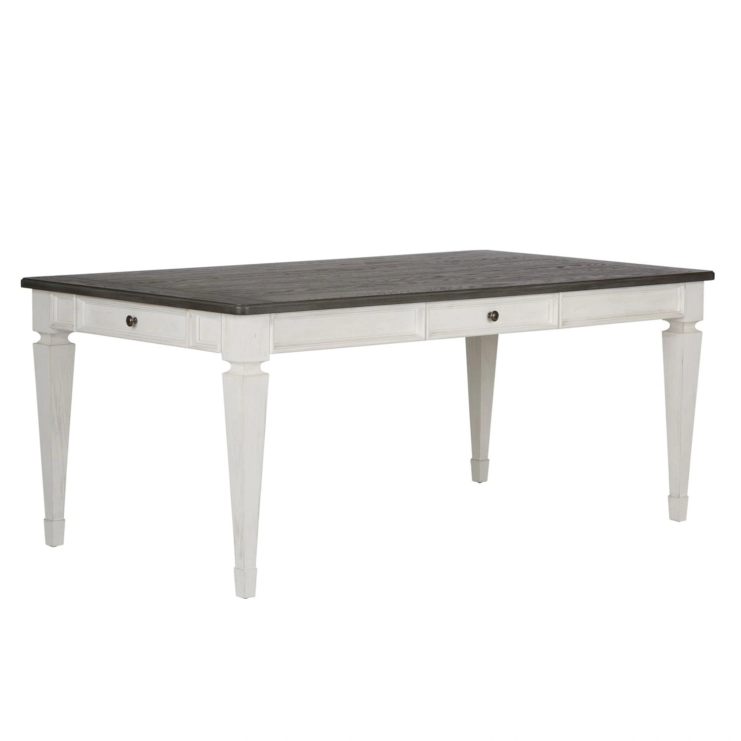 Allyson Park Rectangular Leg Table in White with Charcoal image