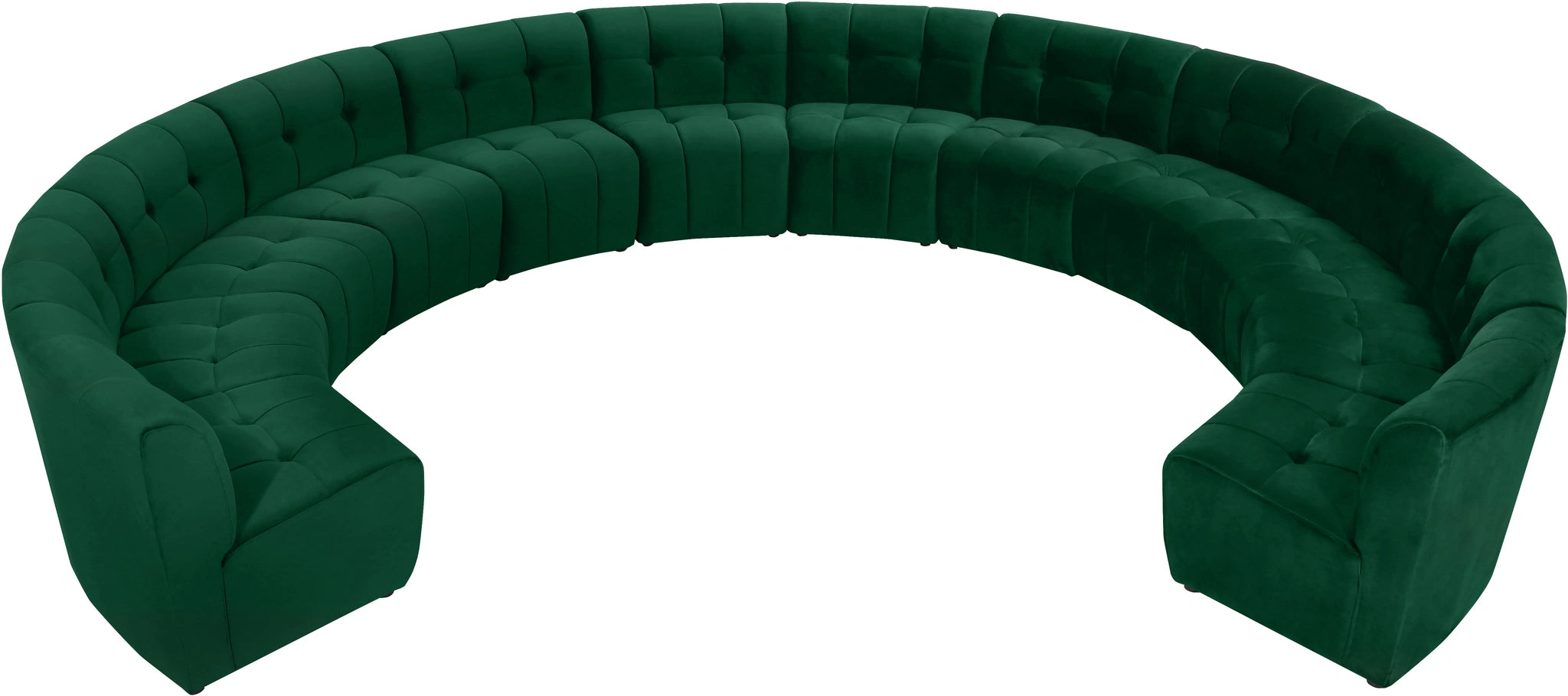 Limitless Green Velvet 12pc. Modular Sectional