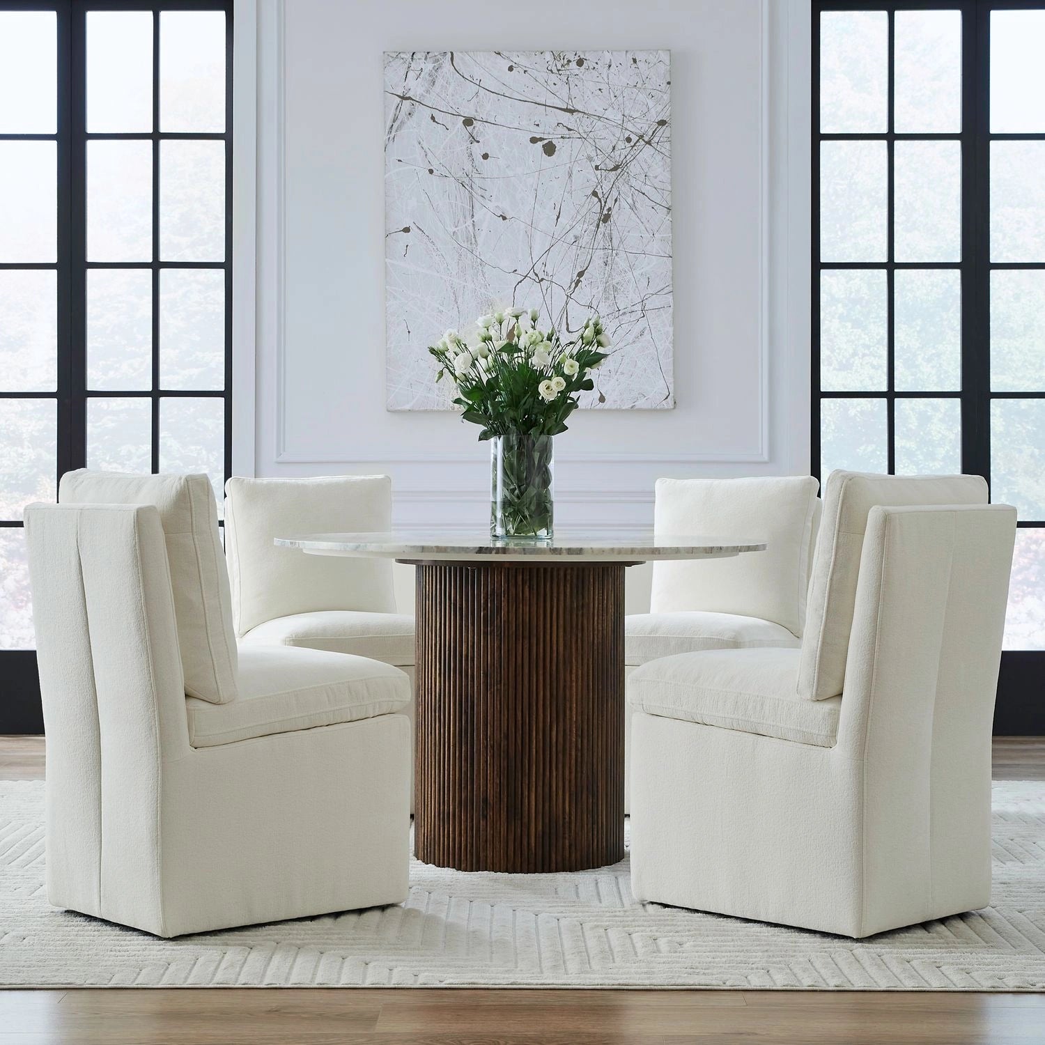 Accent Dining Accent Dining Chair w/ Casters - Ivory image