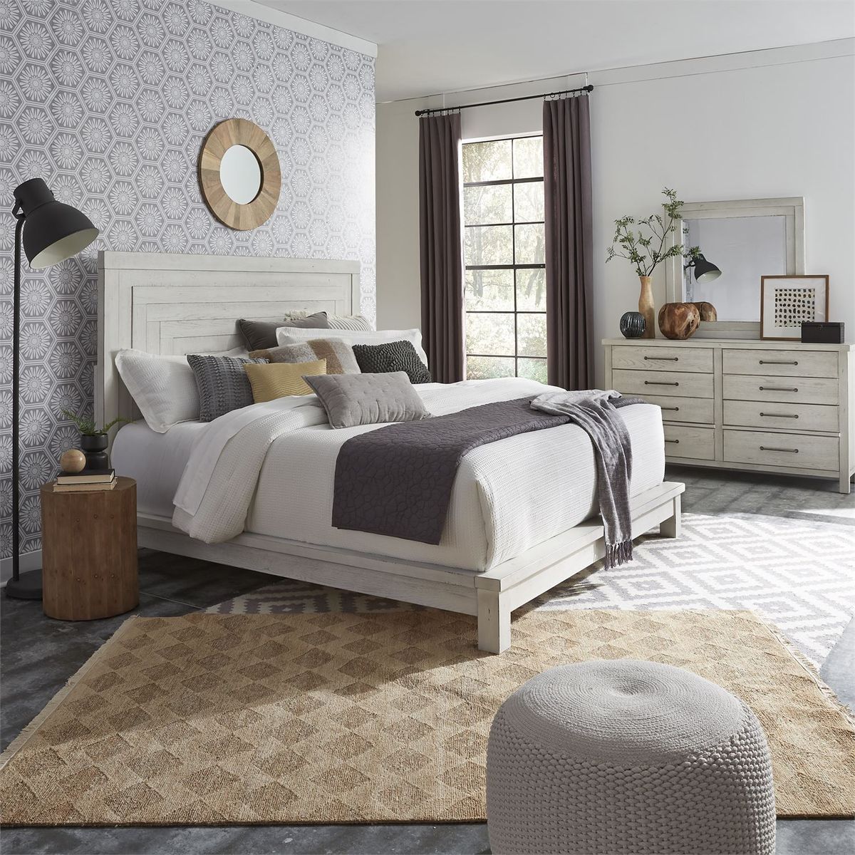 Liberty Modern Farmhouse Mirror in White